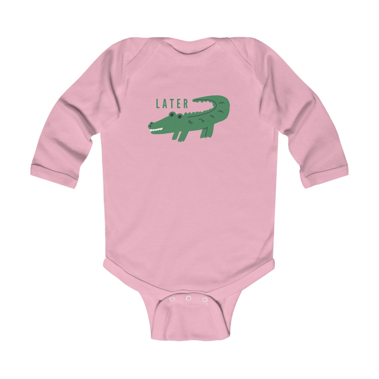 Infant Bodysuit - 'Later Gator' Cute Alligator Graphic Long Sleeve Baby Onesie