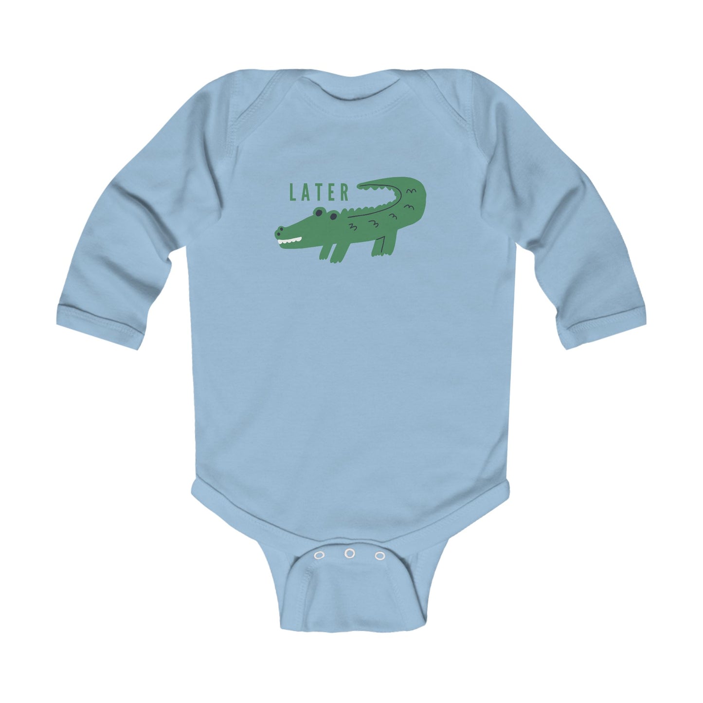 Infant Bodysuit - 'Later Gator' Cute Alligator Graphic Long Sleeve Baby Onesie