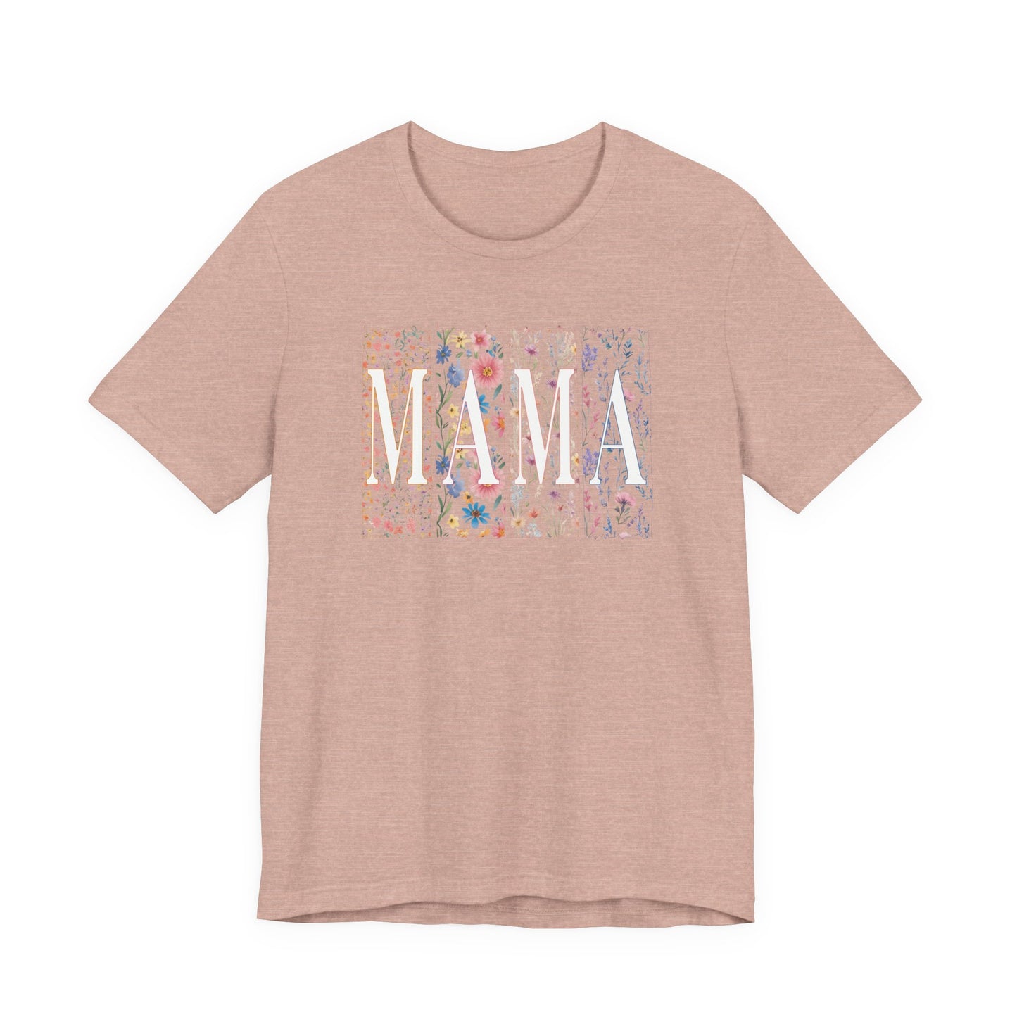 Mama Floral Tee — Soft Pink Mother’s Day Shirt with Floral Typography
