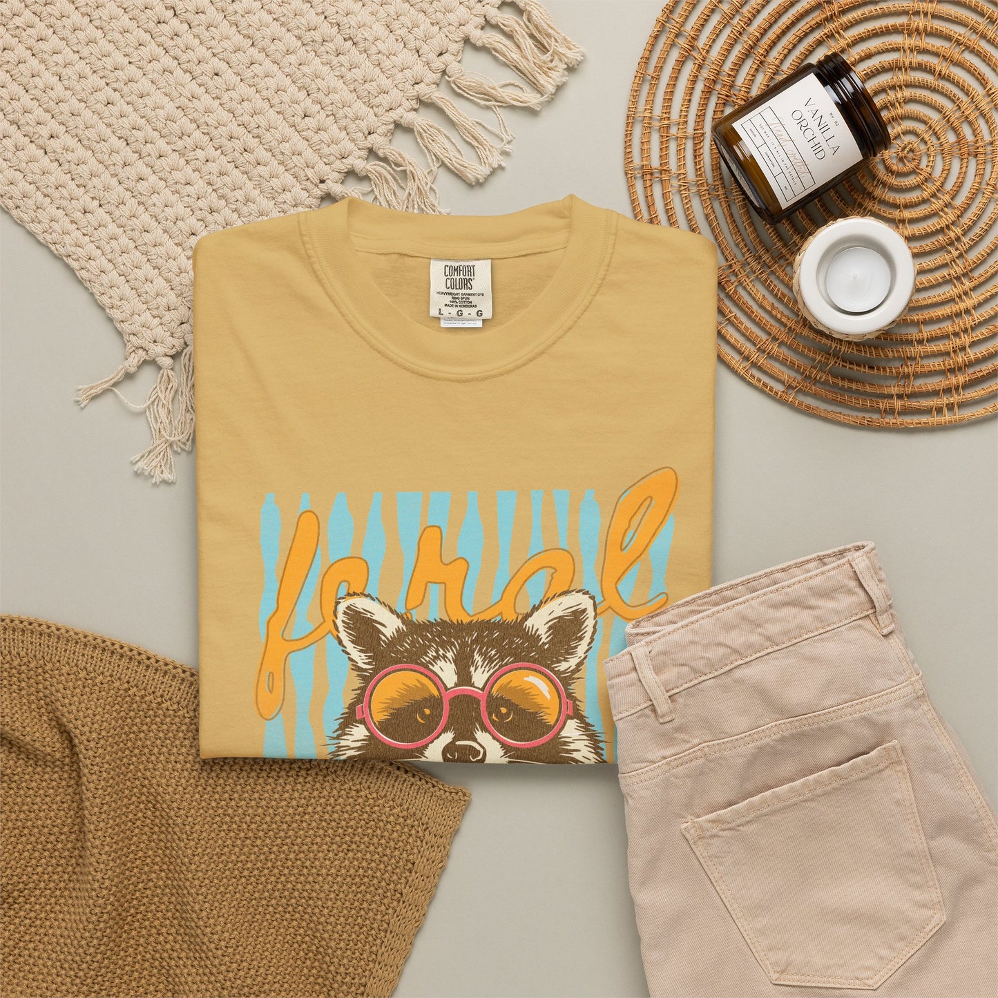 Raccoon Bubblegum Tee — Vintage Sunglasses Graphic T-Shirt
