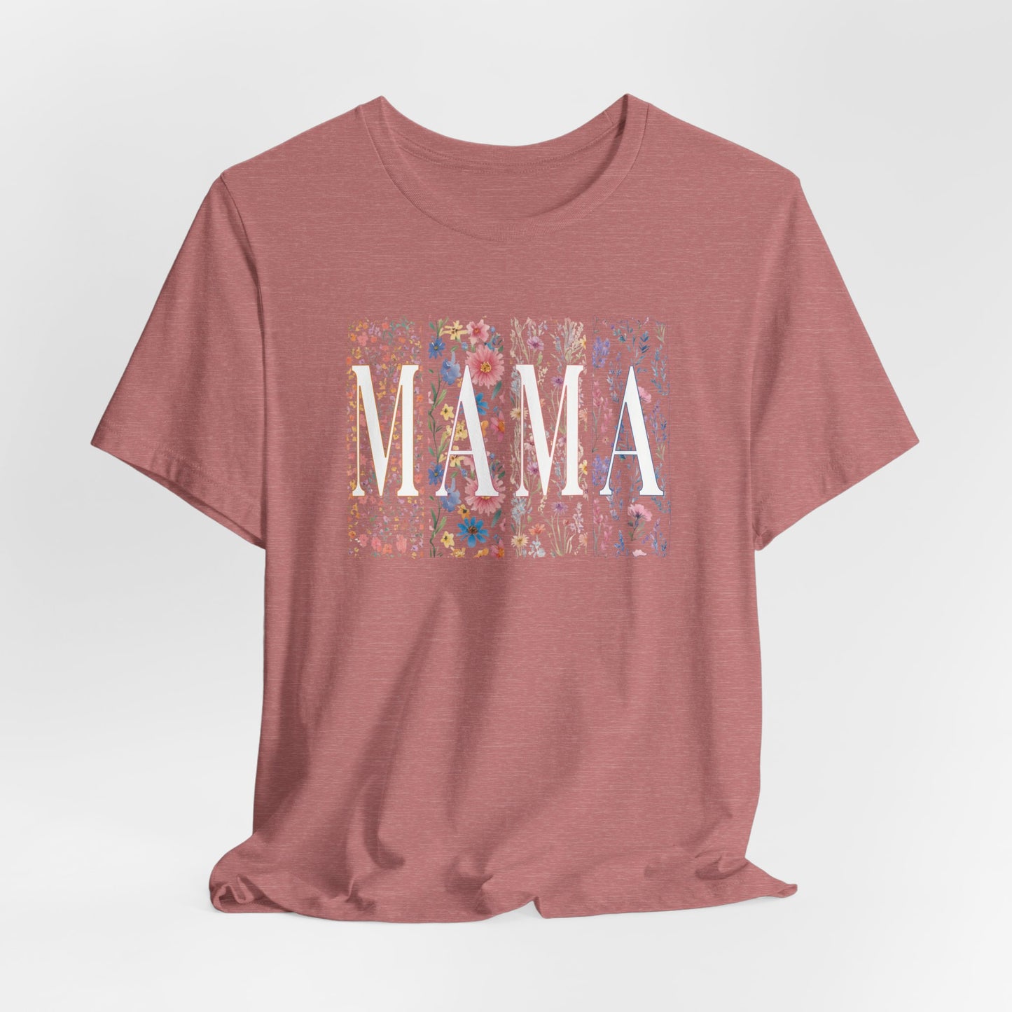 Mama Floral Tee — Soft Pink Mother’s Day Shirt with Floral Typography