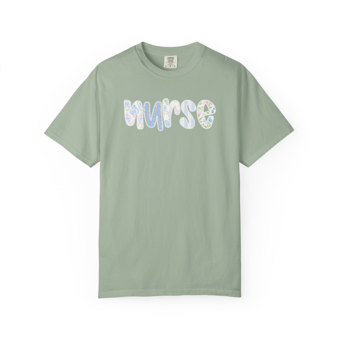 Nurse Floral Script T‑Shirt — Healthcare Appreciation