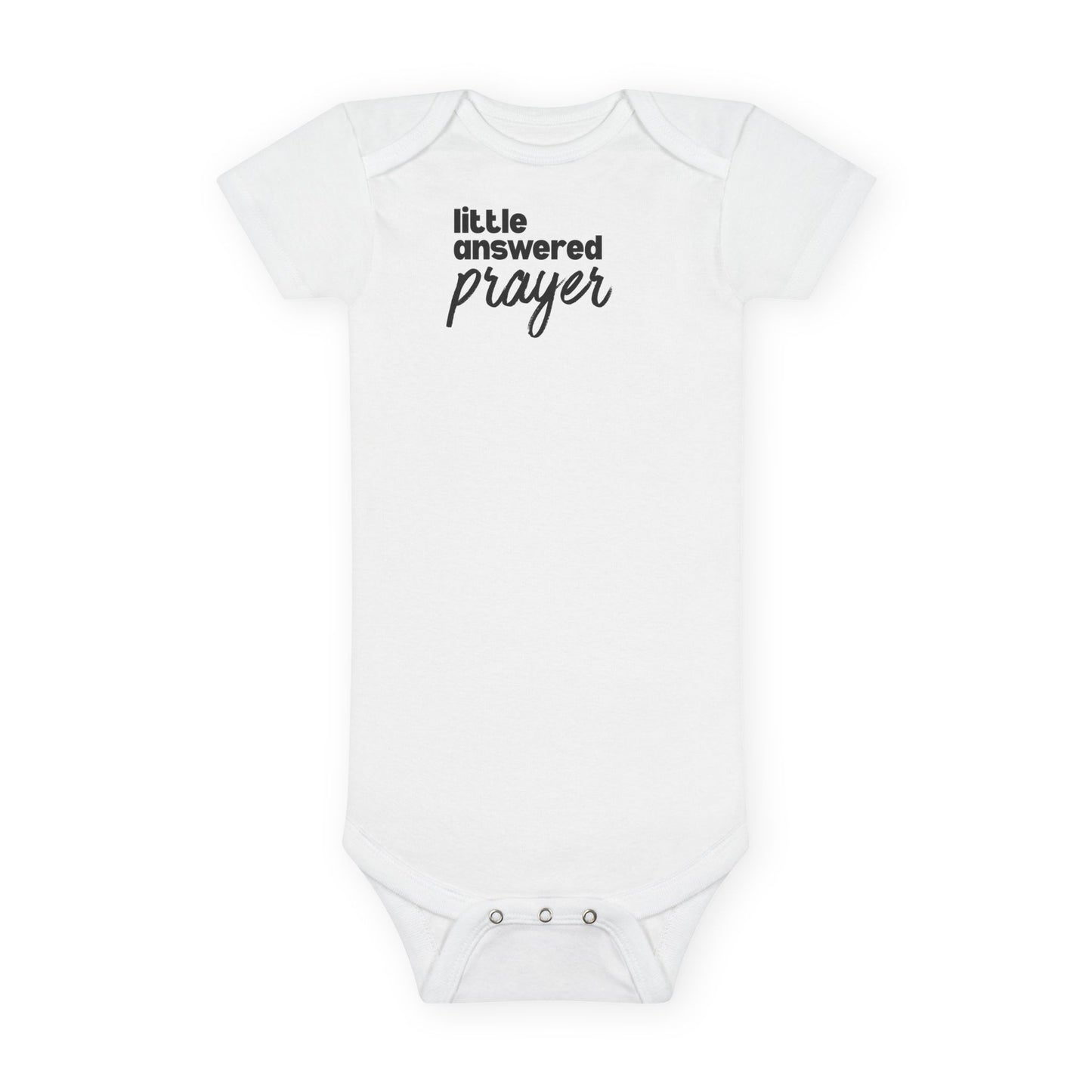 Baby Bodysuit - "Little Answered Prayer" Organic Cotton Infant Onesie