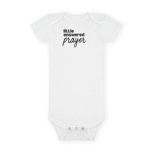 Baby Bodysuit - "Little Answered Prayer" Organic Cotton Infant Onesie