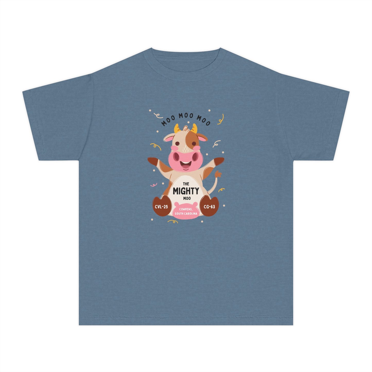 Youth Tee - Cute 'Moo Moo Moo I'm the Mighty Moo' Cow Graphic