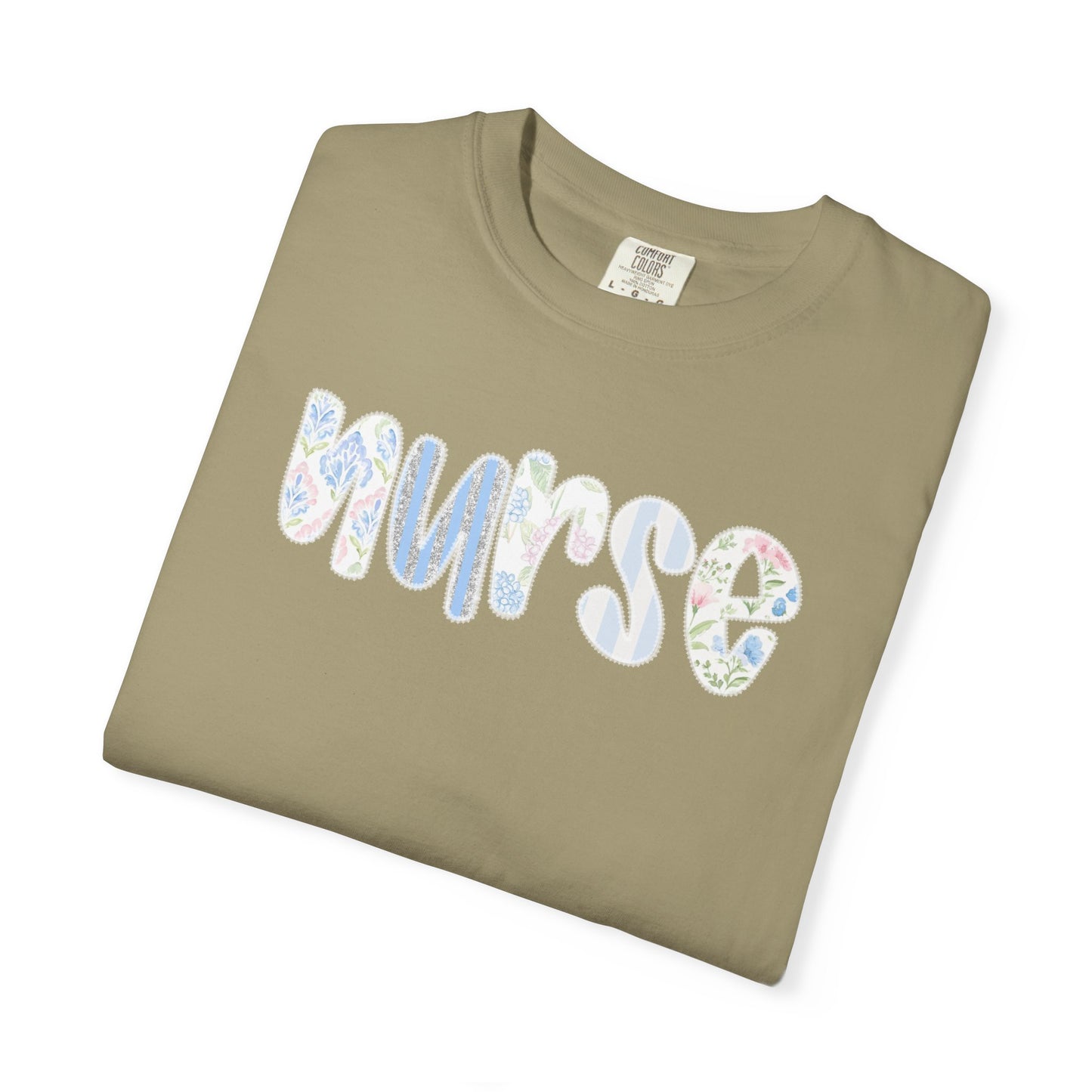 Nurse Floral Script T‑Shirt — Healthcare Appreciation