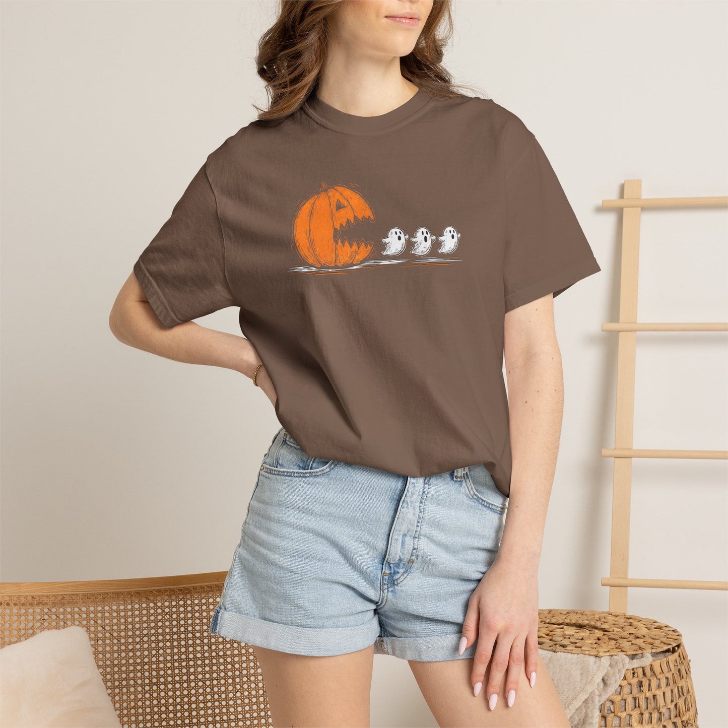 Halloween "Pac Man: Pumpkin Ghosts T-Shirt — Cute Trio Spooky Tee