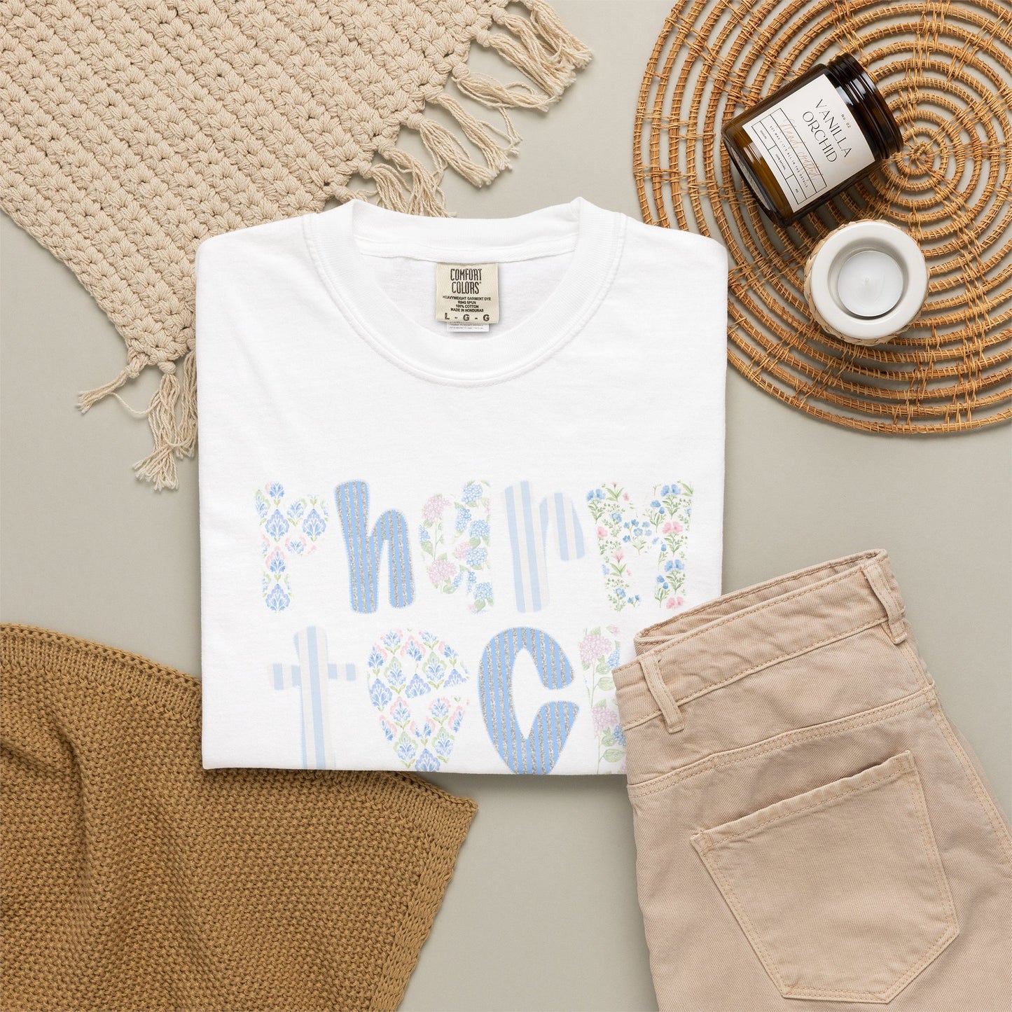 Pharm Tech T-Shirt — Floral Pastel Typography Tee