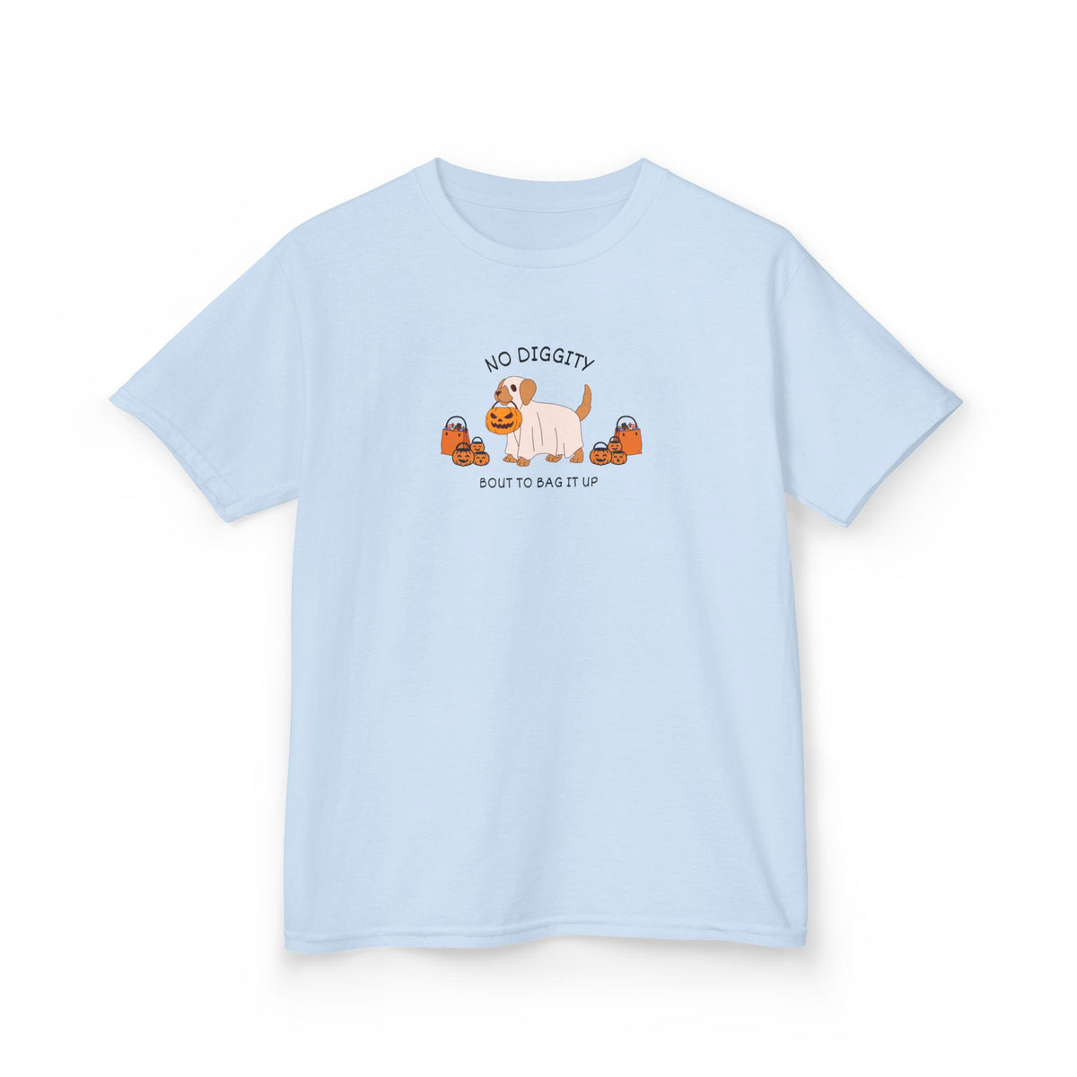 Kids T‑Shirt — "No Diggity" Puppy & Pumpkin Fall Tee
