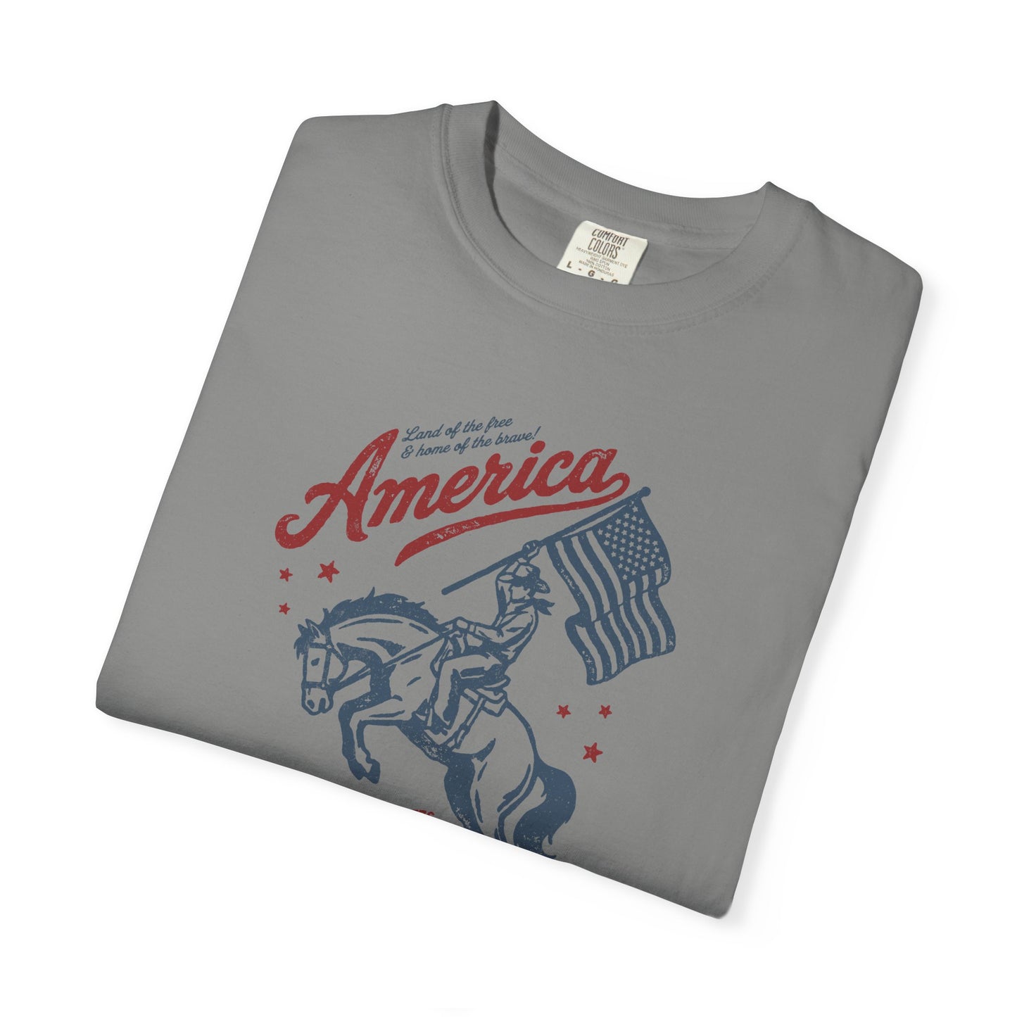 America Cowboy Flag T-Shirt – Retro Patriotic Rodeo Tee