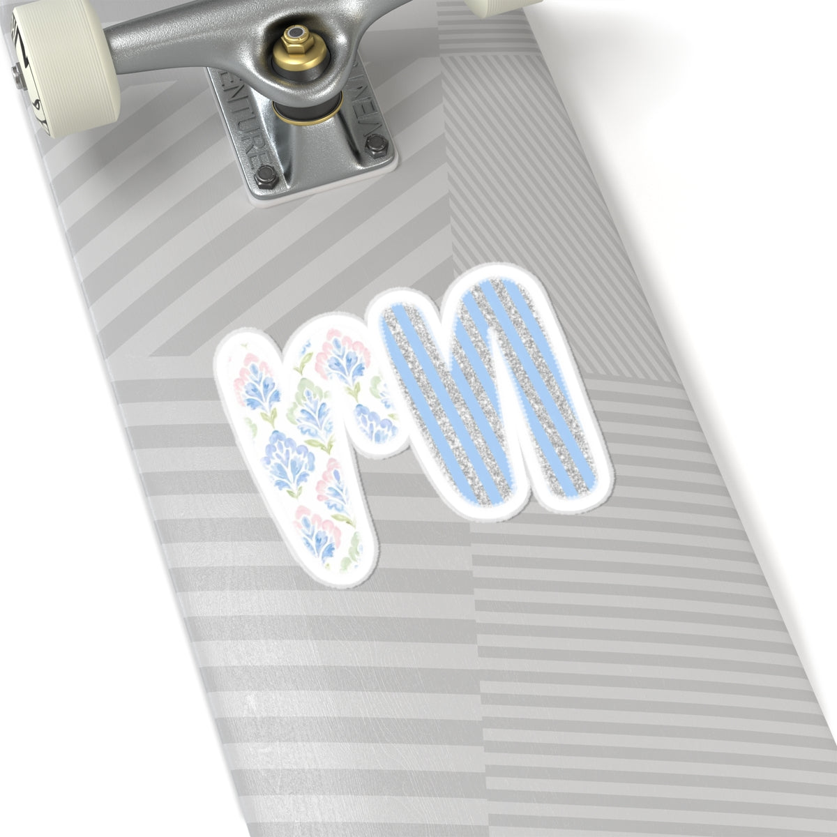 Monogram 'RN' Floral & Glitter Kiss-Cut Sticker
