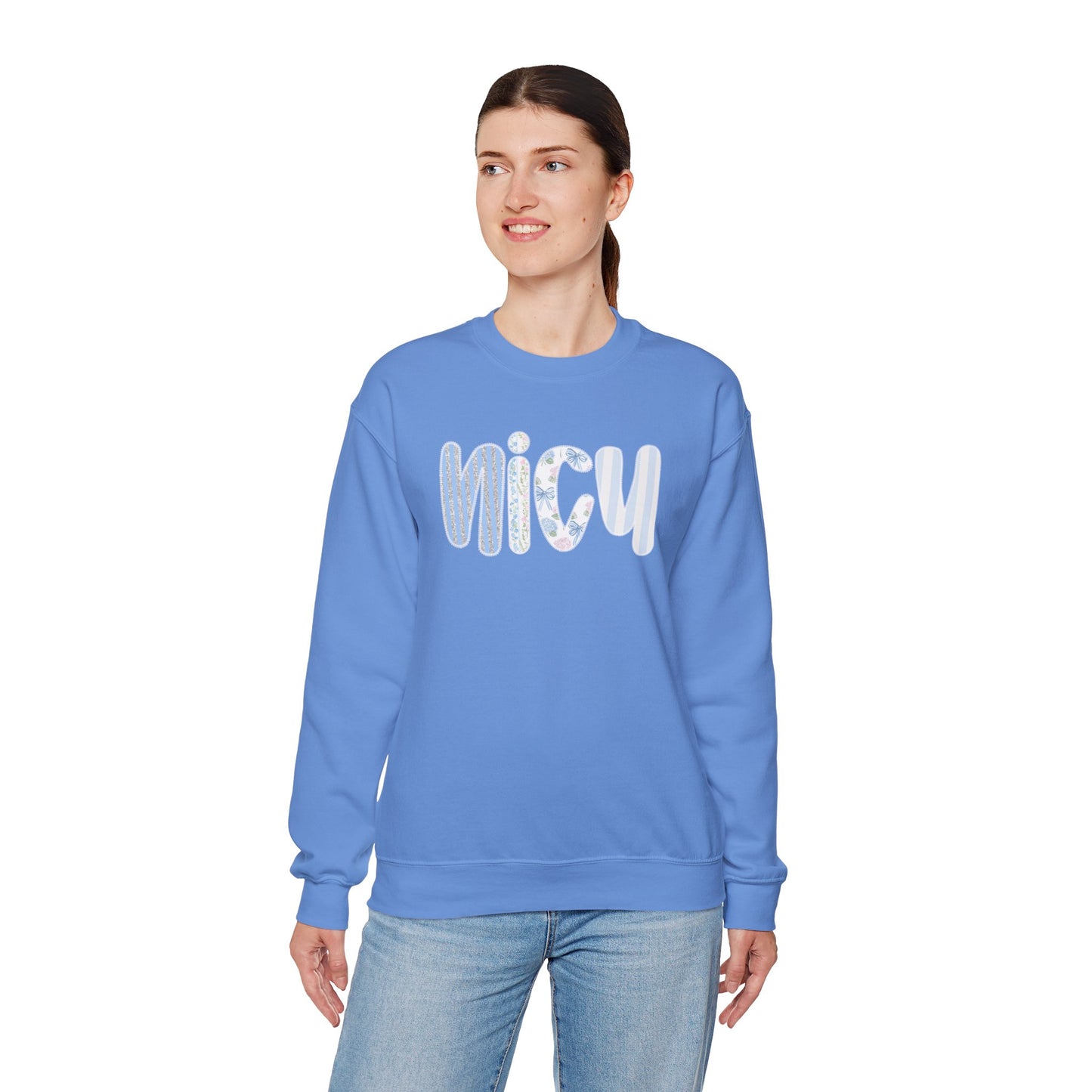 Cozy 'NICU' Pastel Pattern Crewneck Sweatshirt