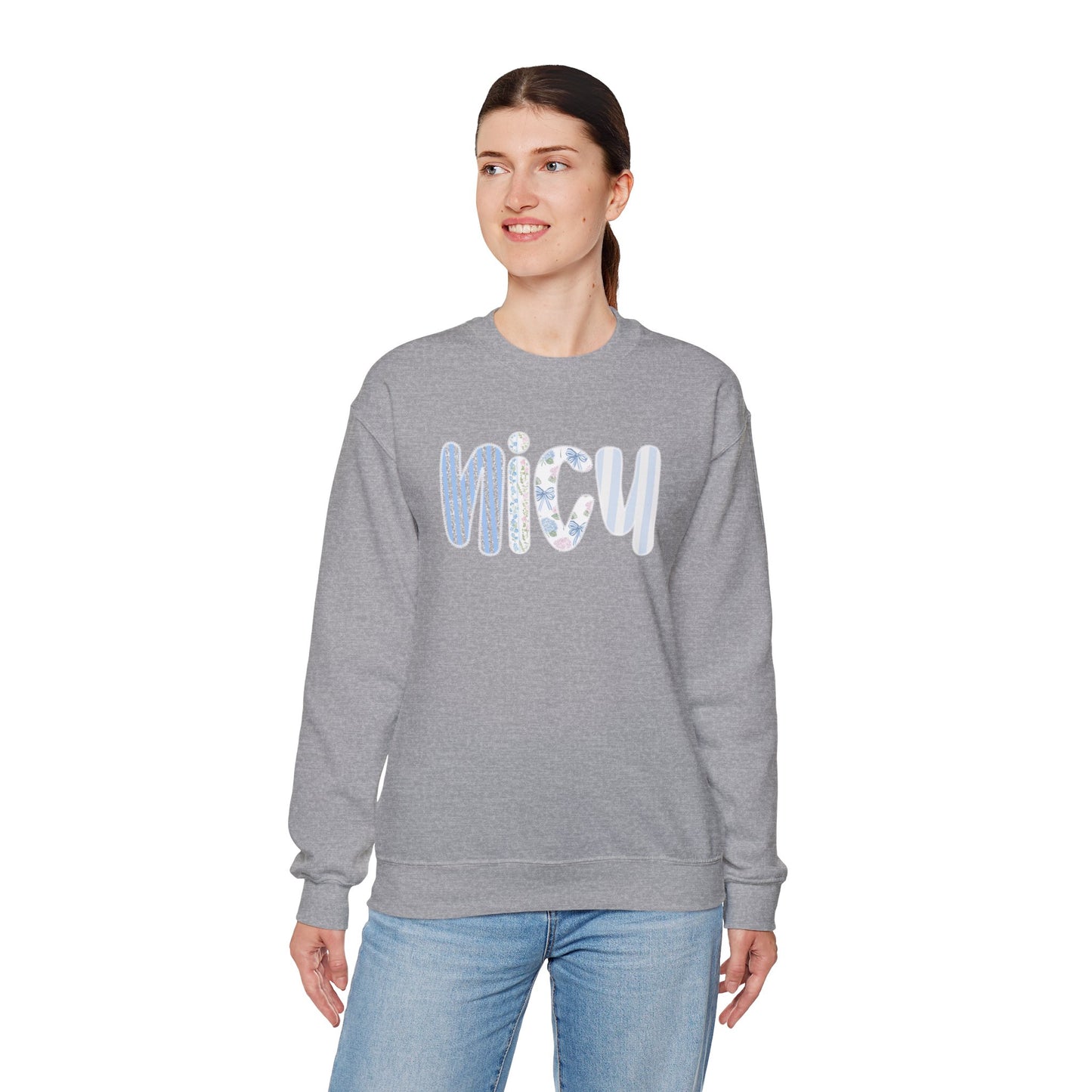 Cozy 'NICU' Pastel Pattern Crewneck Sweatshirt