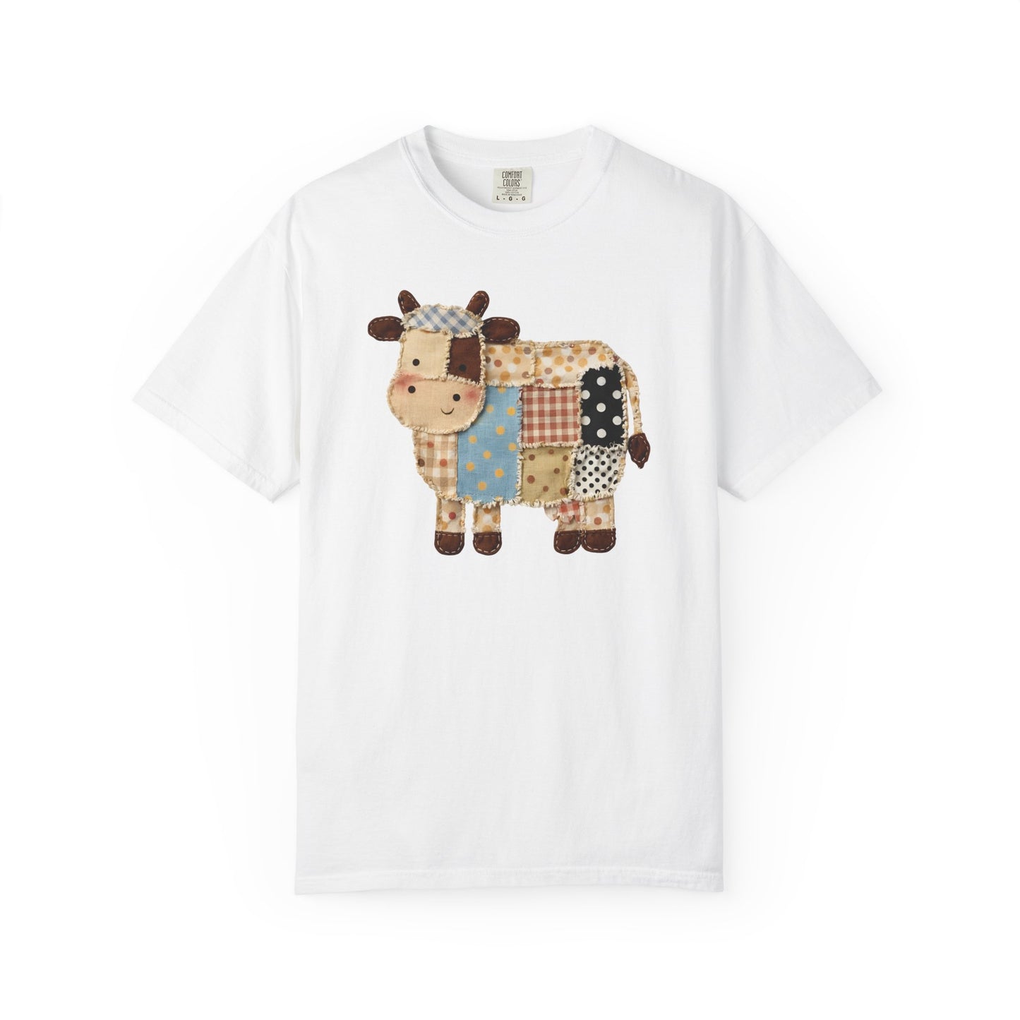 Patchwork Cow Print T-Shirt — Cute Farm Animal Graphic Tee