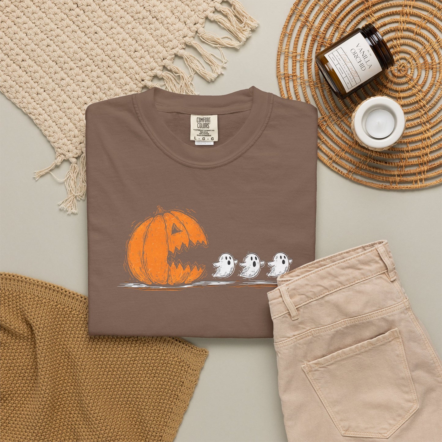 Halloween "Pac Man: Pumpkin Ghosts T-Shirt — Cute Trio Spooky Tee