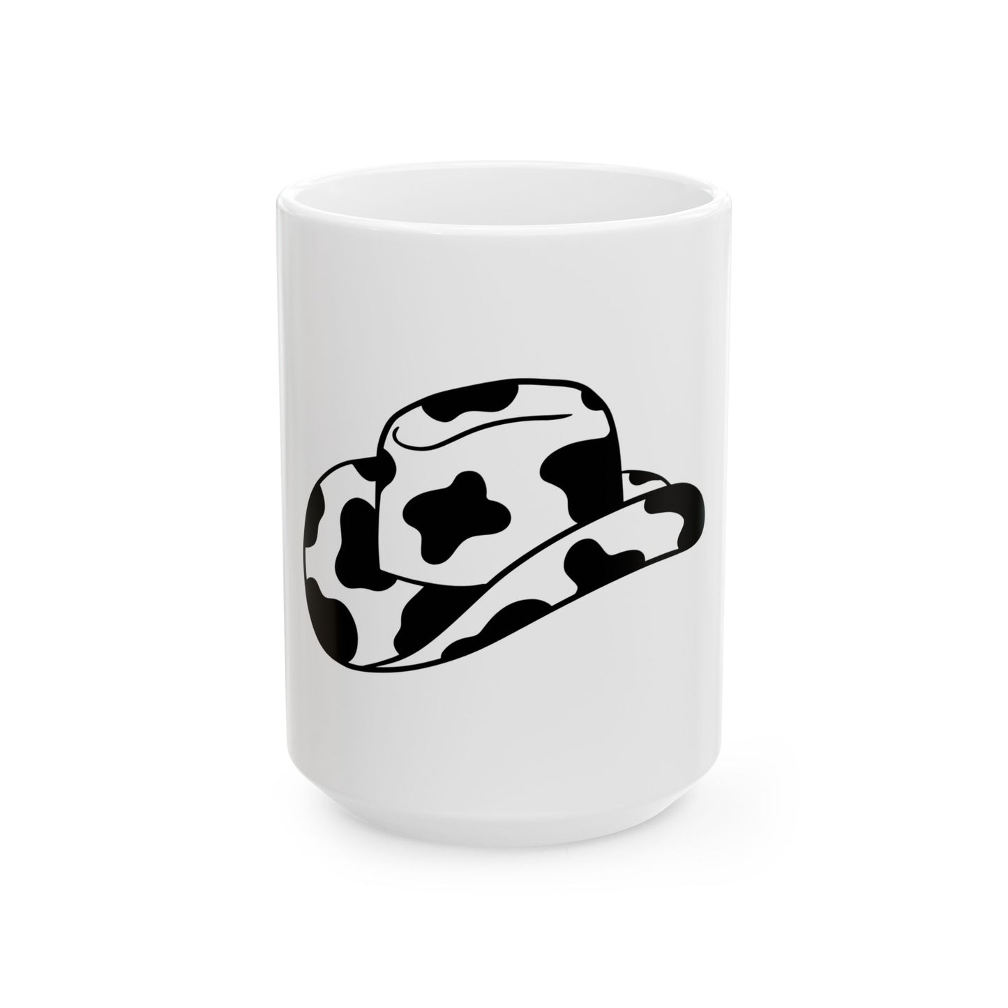 Cowpens Cow Print Cowboy Hat Mug – Western Cowgirl Coffee Cup (11oz & 15oz)