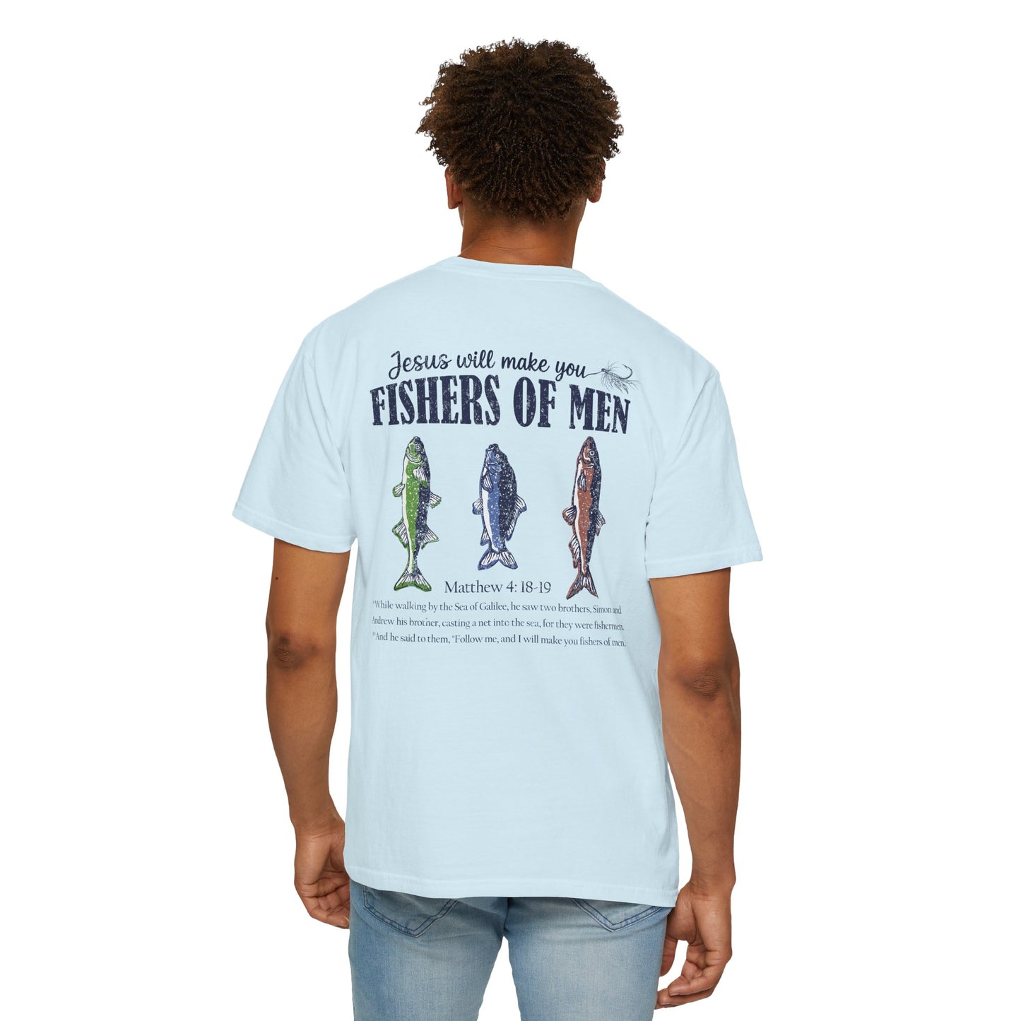 Fishers of Men T-Shirt — Christian Fishing Graphic Tee (Matthew 4:18-19)