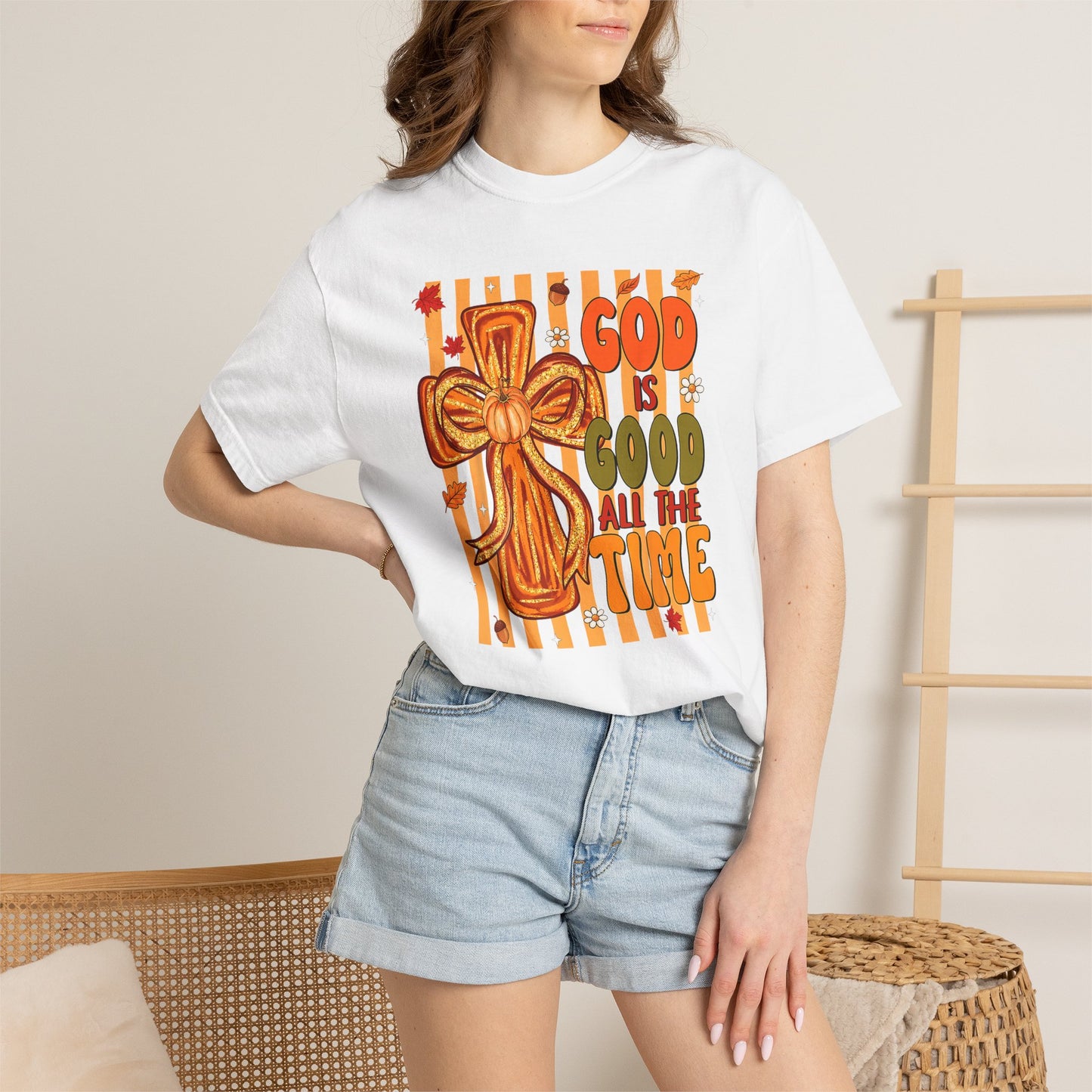 God Is Good All The Time T-Shirt — Christian Faith Cross Tee
