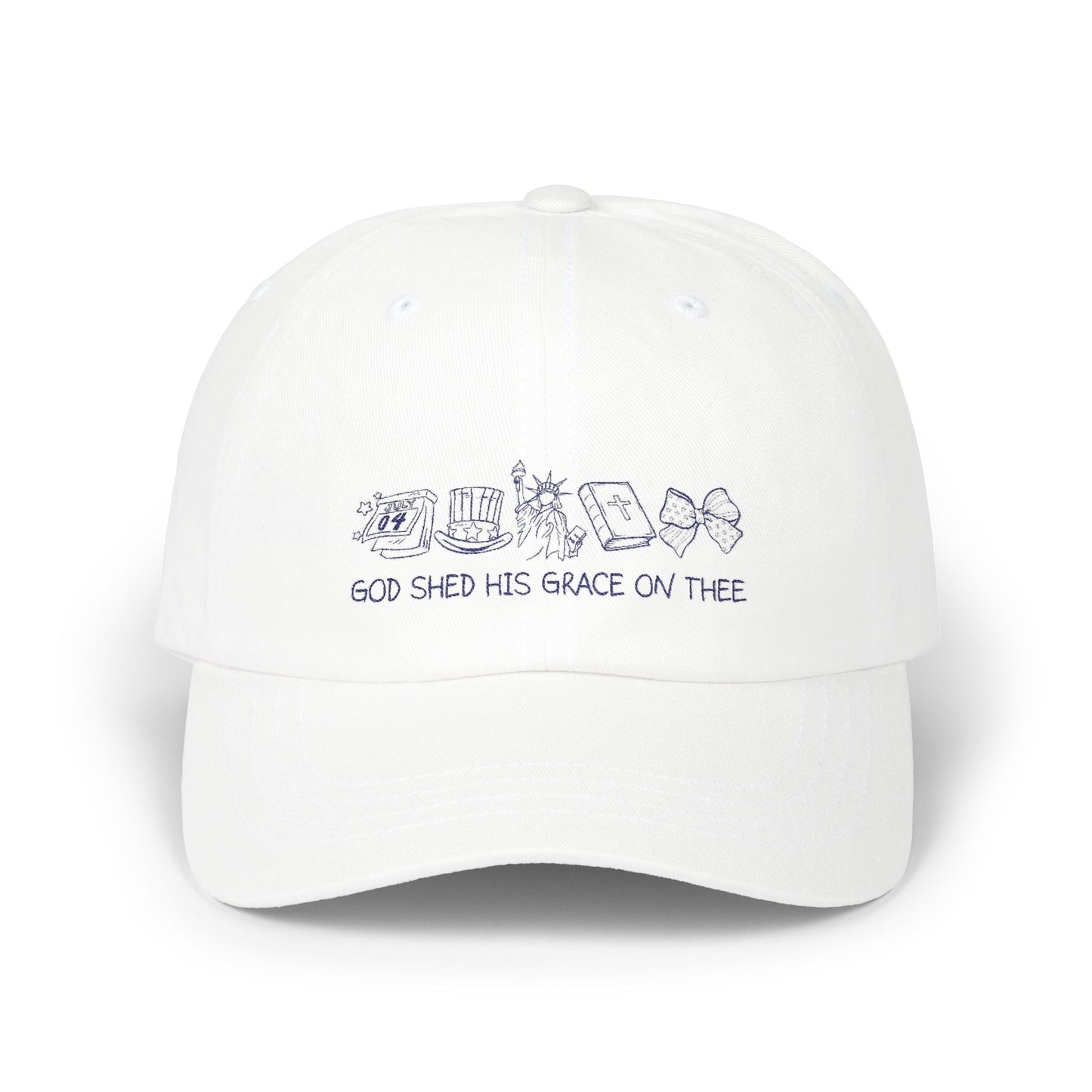 Classic Dad Cap — "God Shed His Grace on Thee" Embroidered Dad Hat