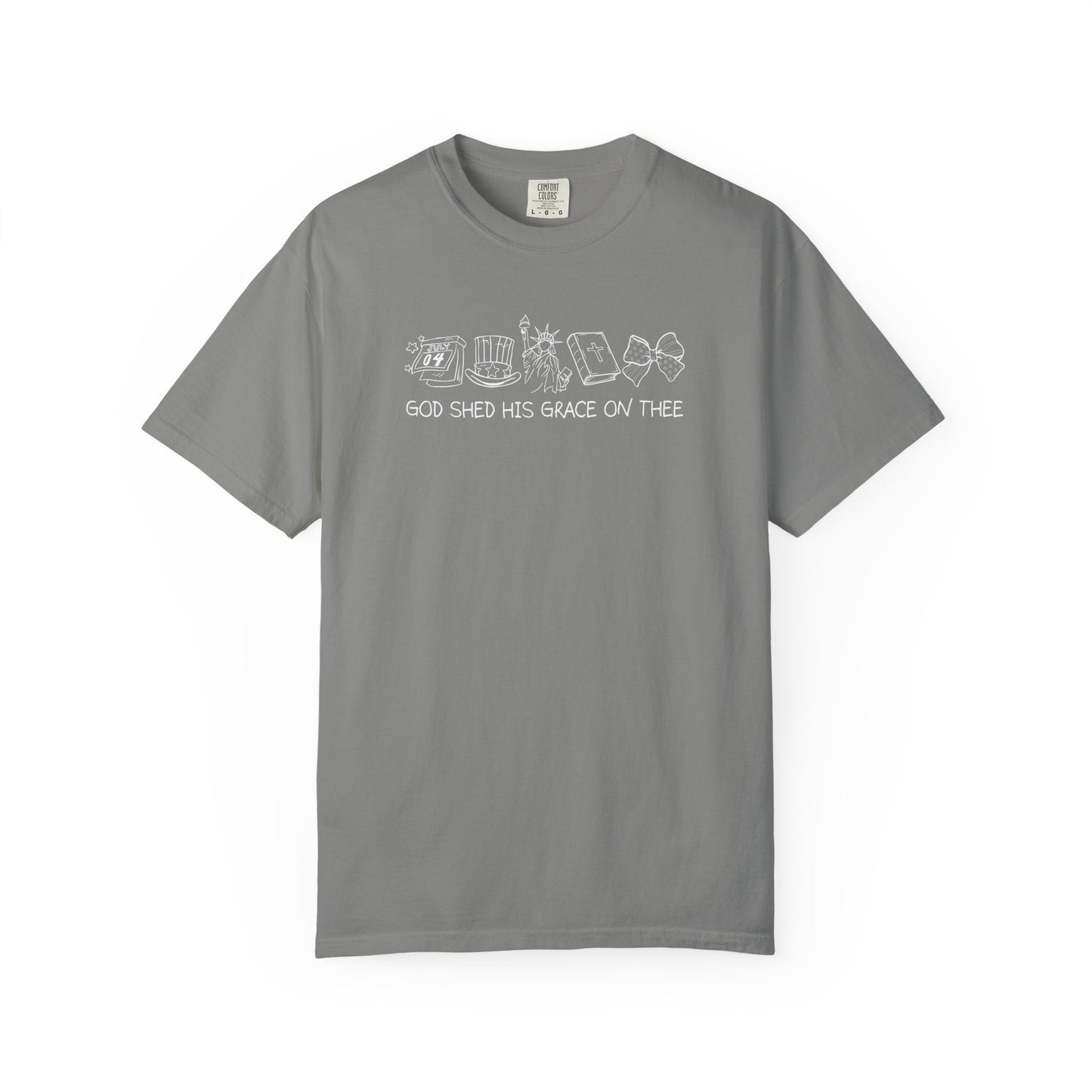 Graphic T-Shirt — 'God Shed His Grace On Thee' Minimal Line Art