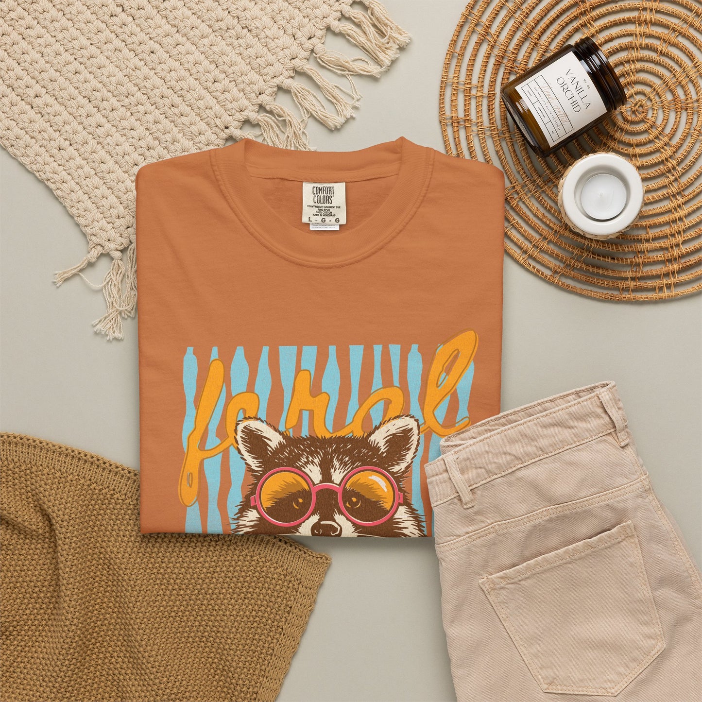 Raccoon Bubblegum Tee — Vintage Sunglasses Graphic T-Shirt
