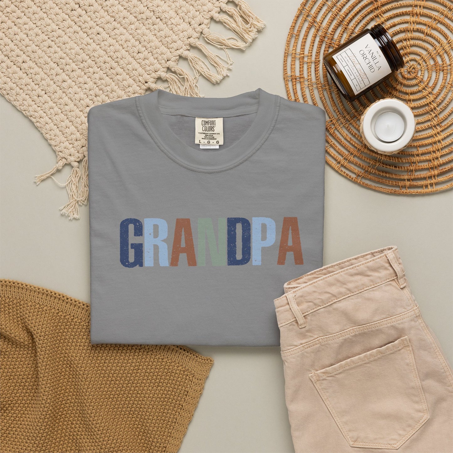 Grandpa Vintage Lettering T-Shirt — Comfortable Dad/Grandparent Gift for Father's Day