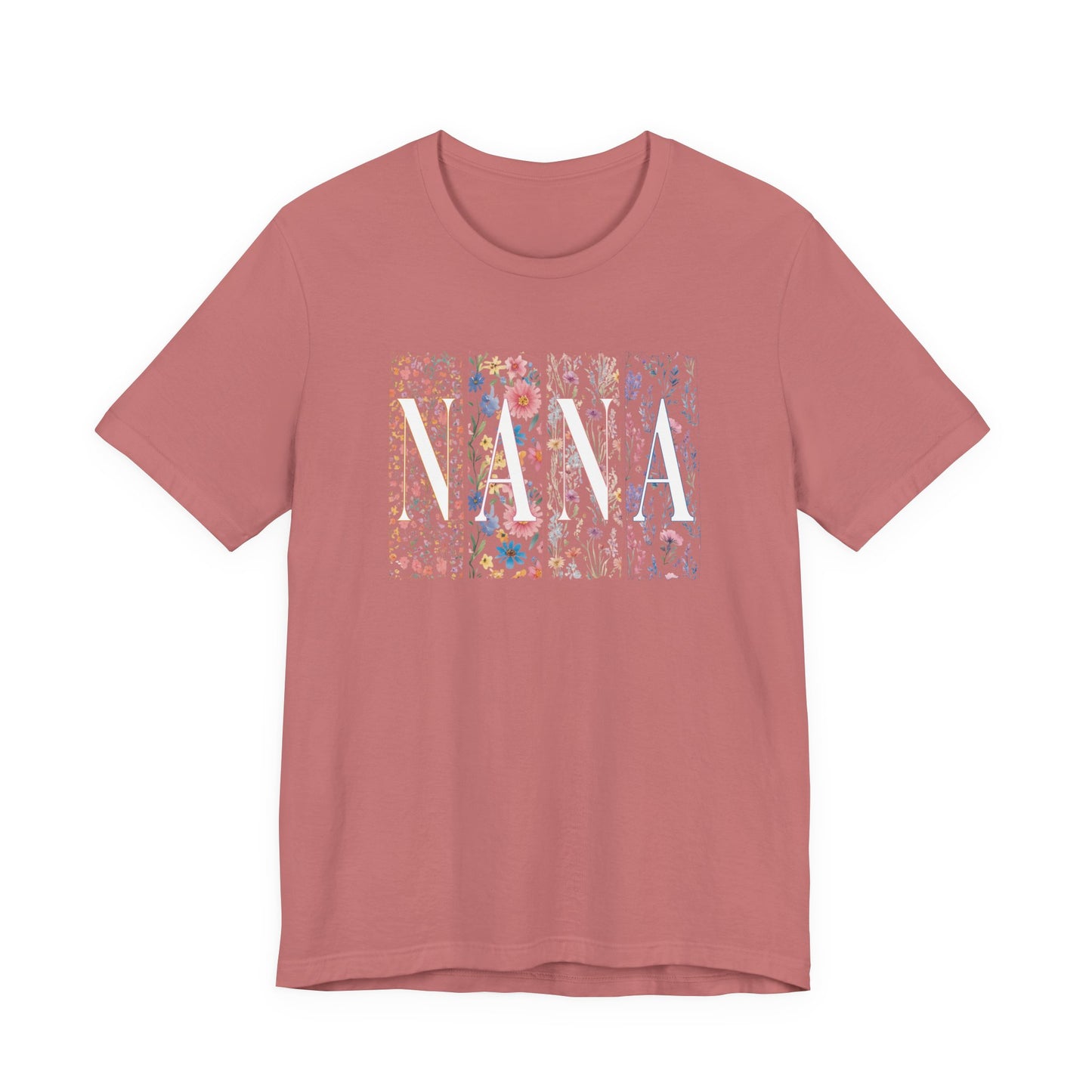 Floral Meadow "Nana" Graphic Tee — Colorful Wildflower Illustration T-Shirt