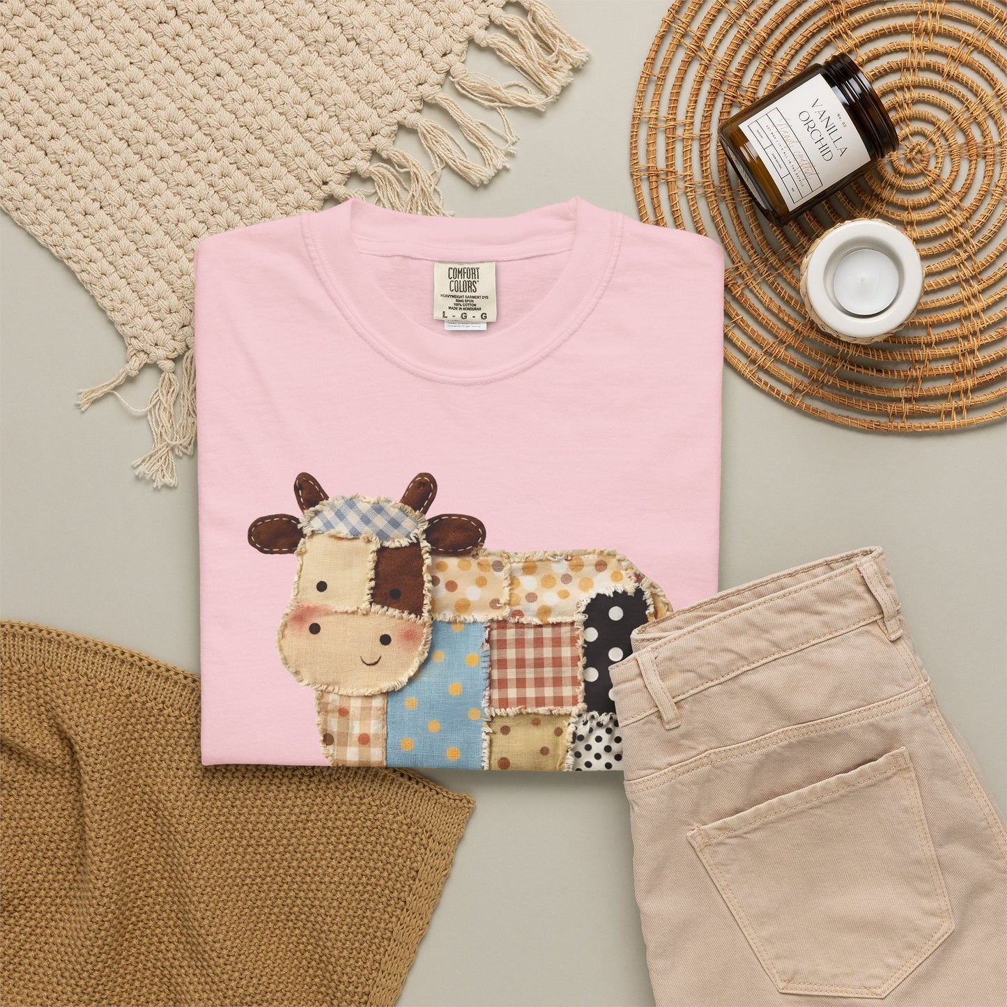 Patchwork Cow Print T-Shirt — Cute Farm Animal Graphic Tee