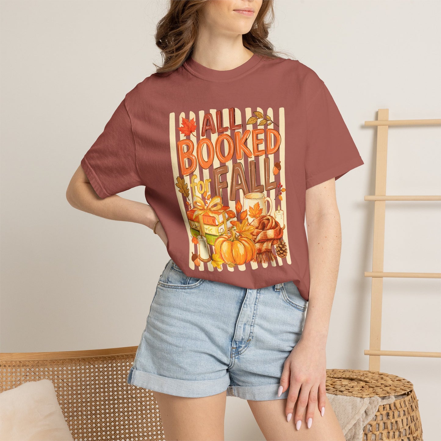 All Booked for Fall T-Shirt — Cozy Autumn Reading Tee