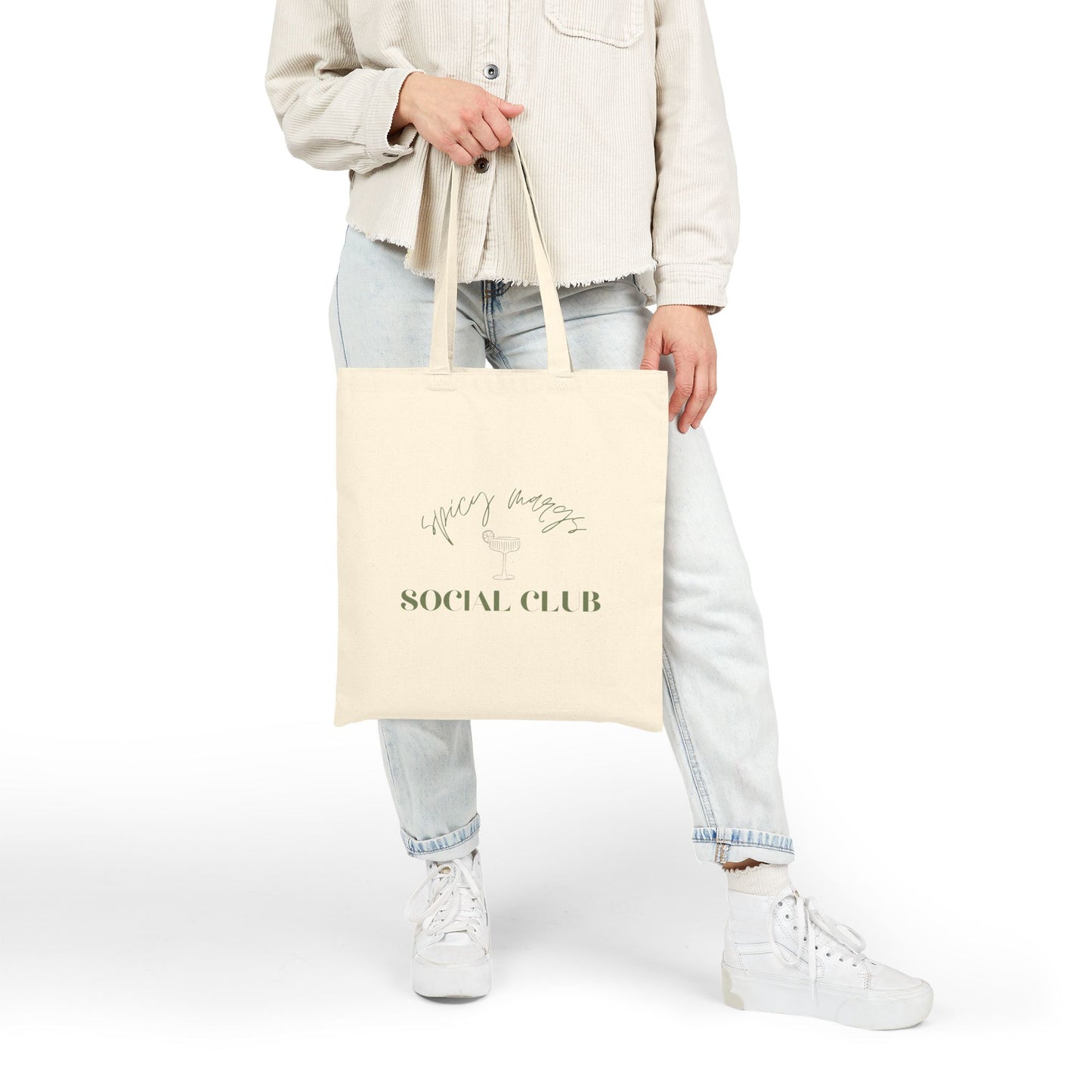 Social Club Canvas Tote Bag — Spicy Margs "Social Club" Minimalist Cotton Shopper
