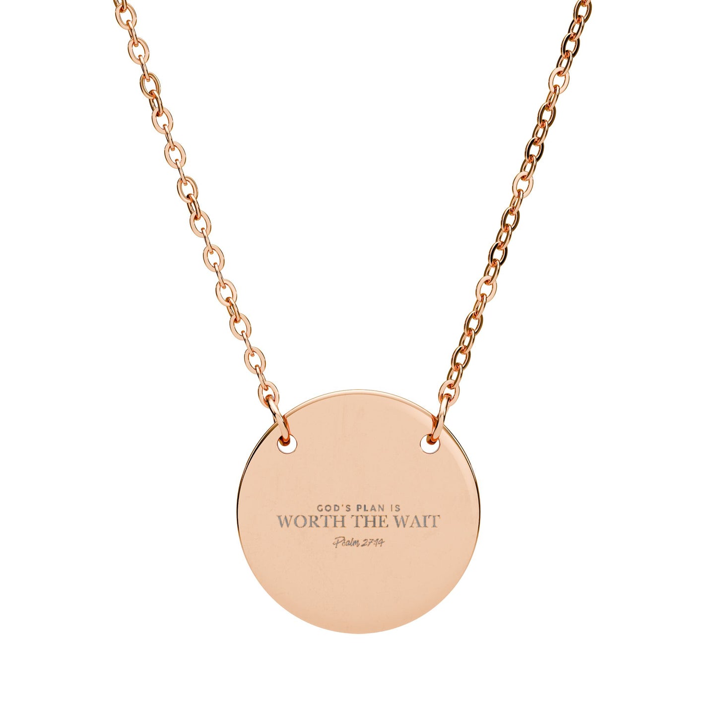 Engraved Circle Necklace — "God's Plan" Personalized Disc Pendant