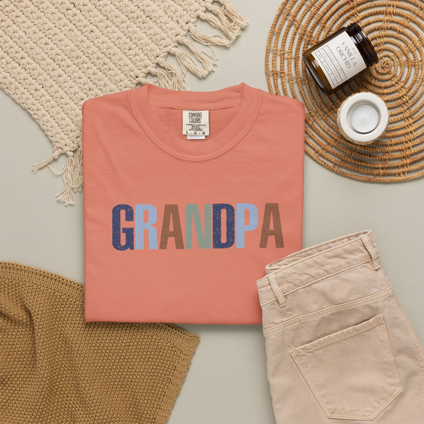Grandpa Vintage Lettering T-Shirt — Comfortable Dad/Grandparent Gift for Father's Day