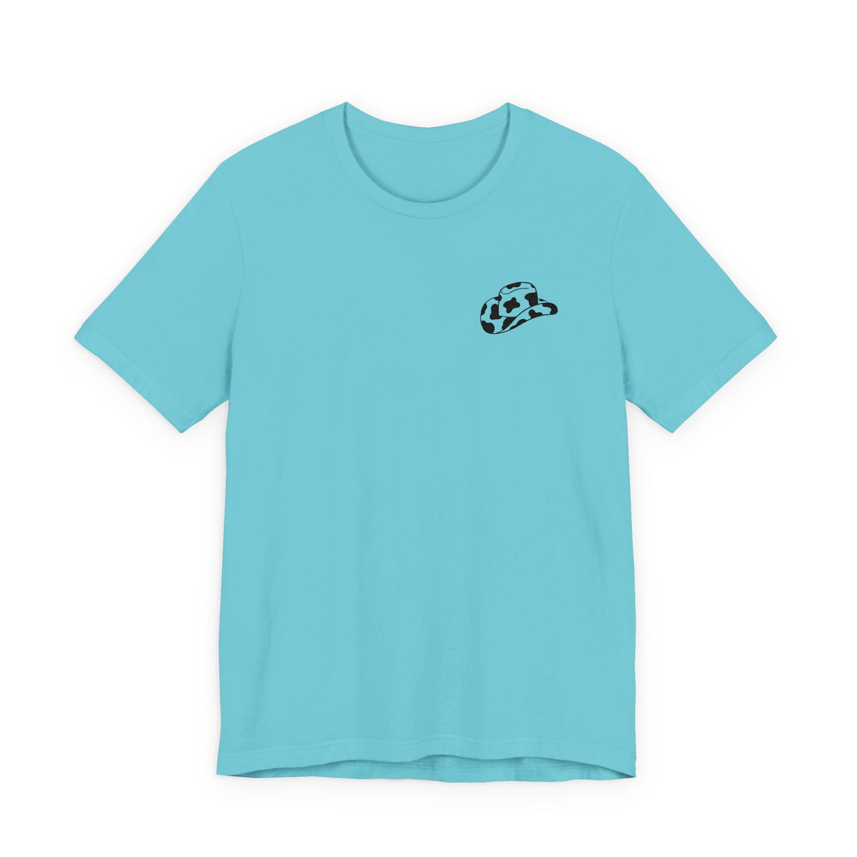 Cowpens Cow Print Cap Embroidered Tee — Minimalist Graphic T-Shirt