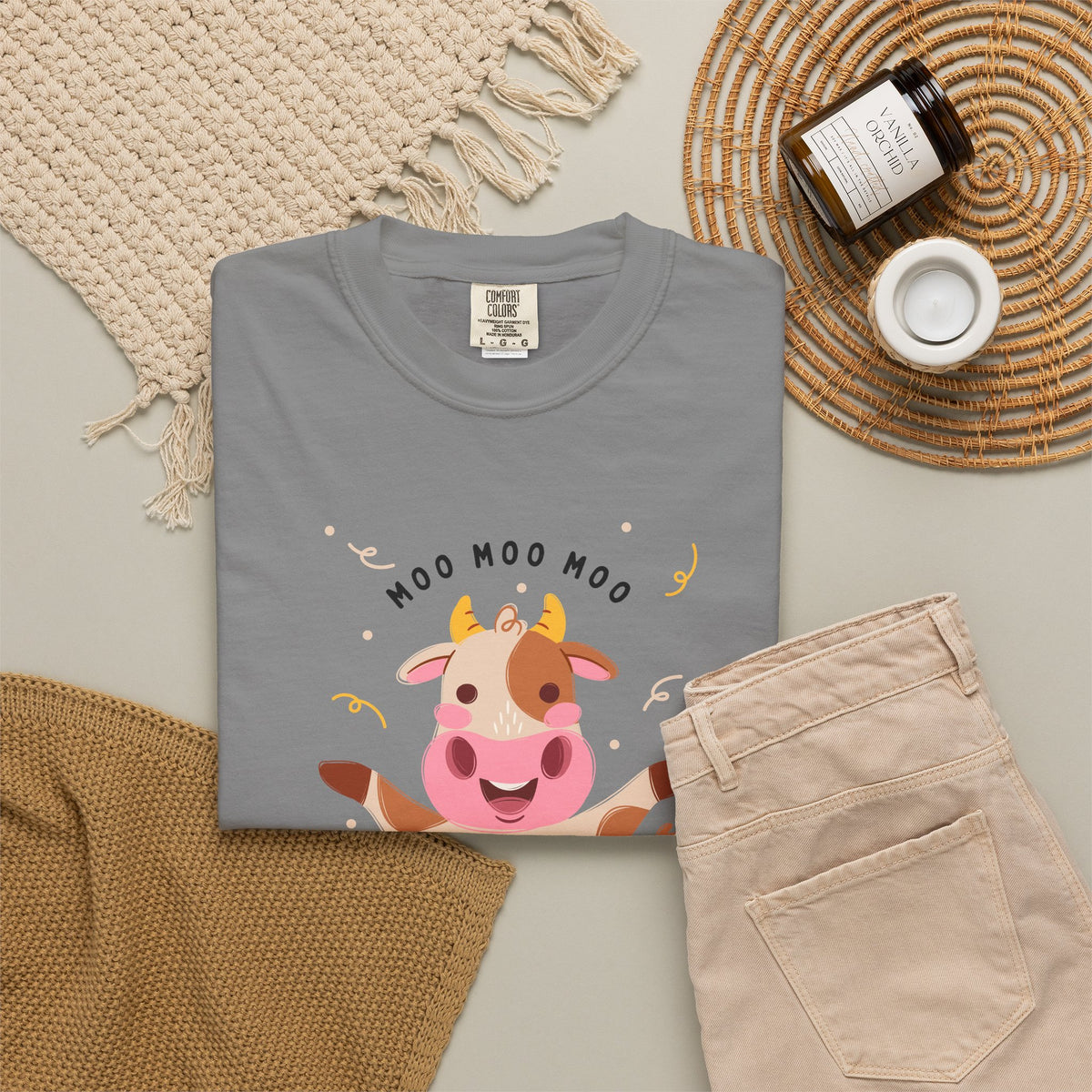 Mighty Moo Cow Graphic T-Shirt — Cute Farm Animal Tee