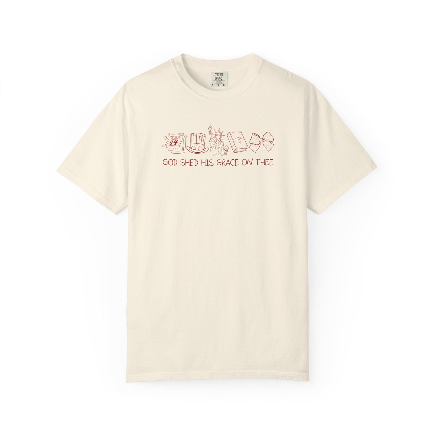 Graphic T-Shirt — 'God Shed His Grace On Thee' Minimal Line Art