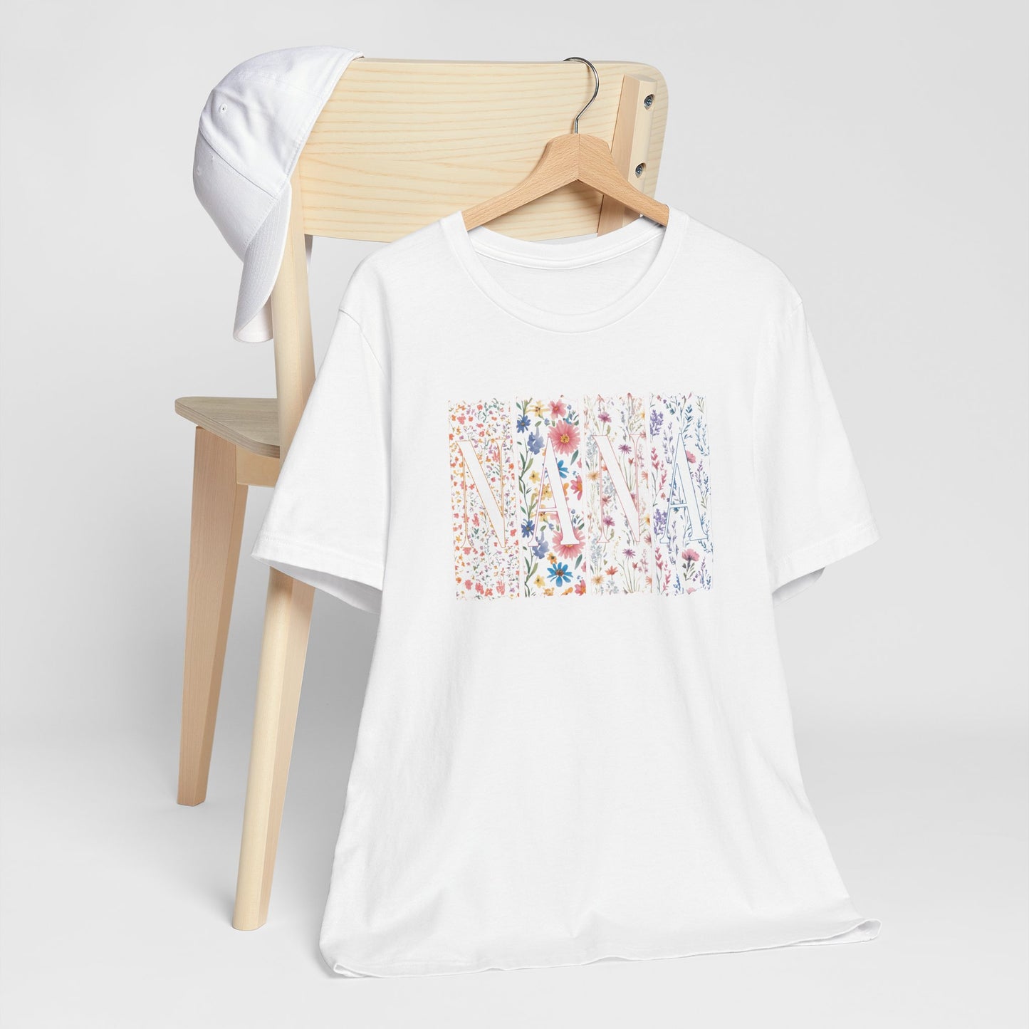Floral Meadow "Nana" Graphic Tee — Colorful Wildflower Illustration T-Shirt