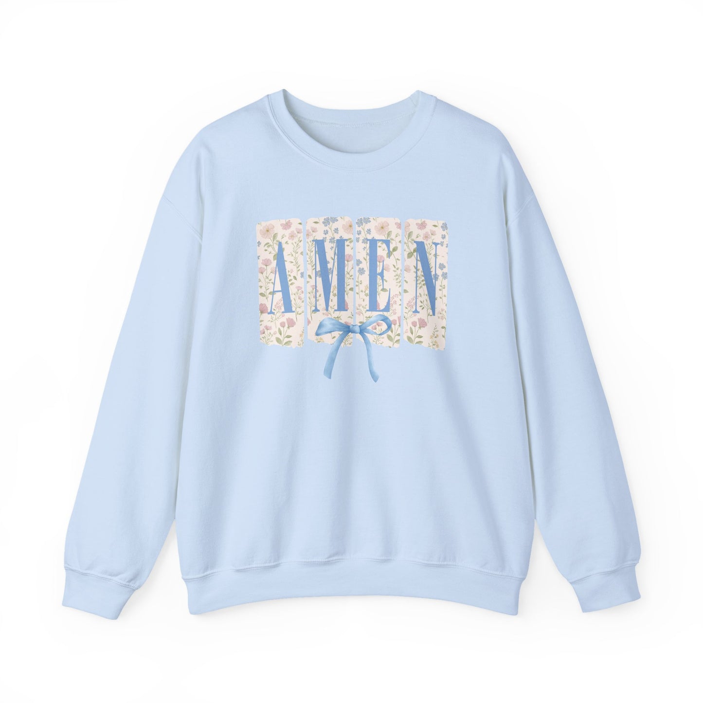 ‘AMEN' Floral Block Letter  crewneck Sweatshirt