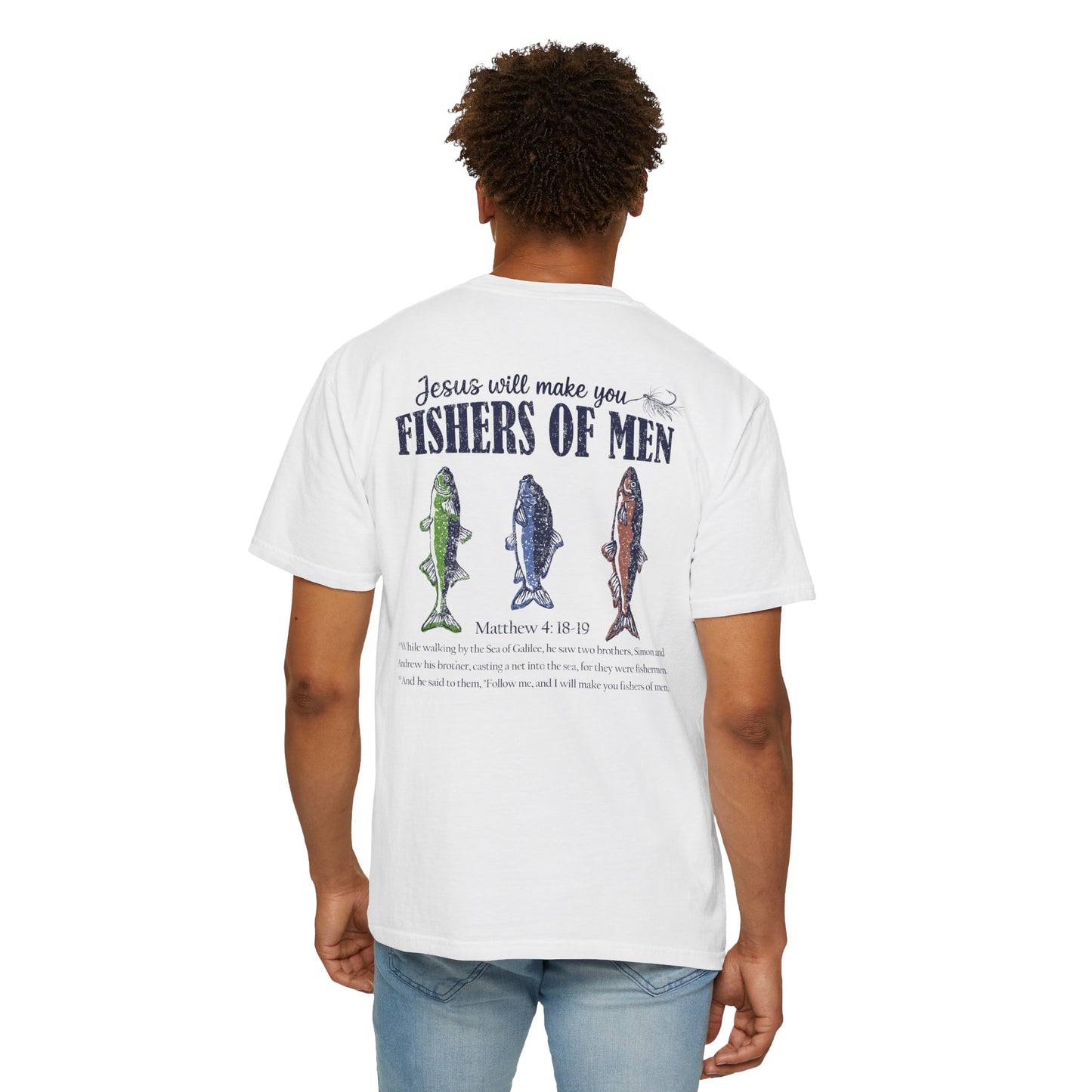 Fishers of Men T-Shirt — Christian Fishing Graphic Tee (Matthew 4:18-19)