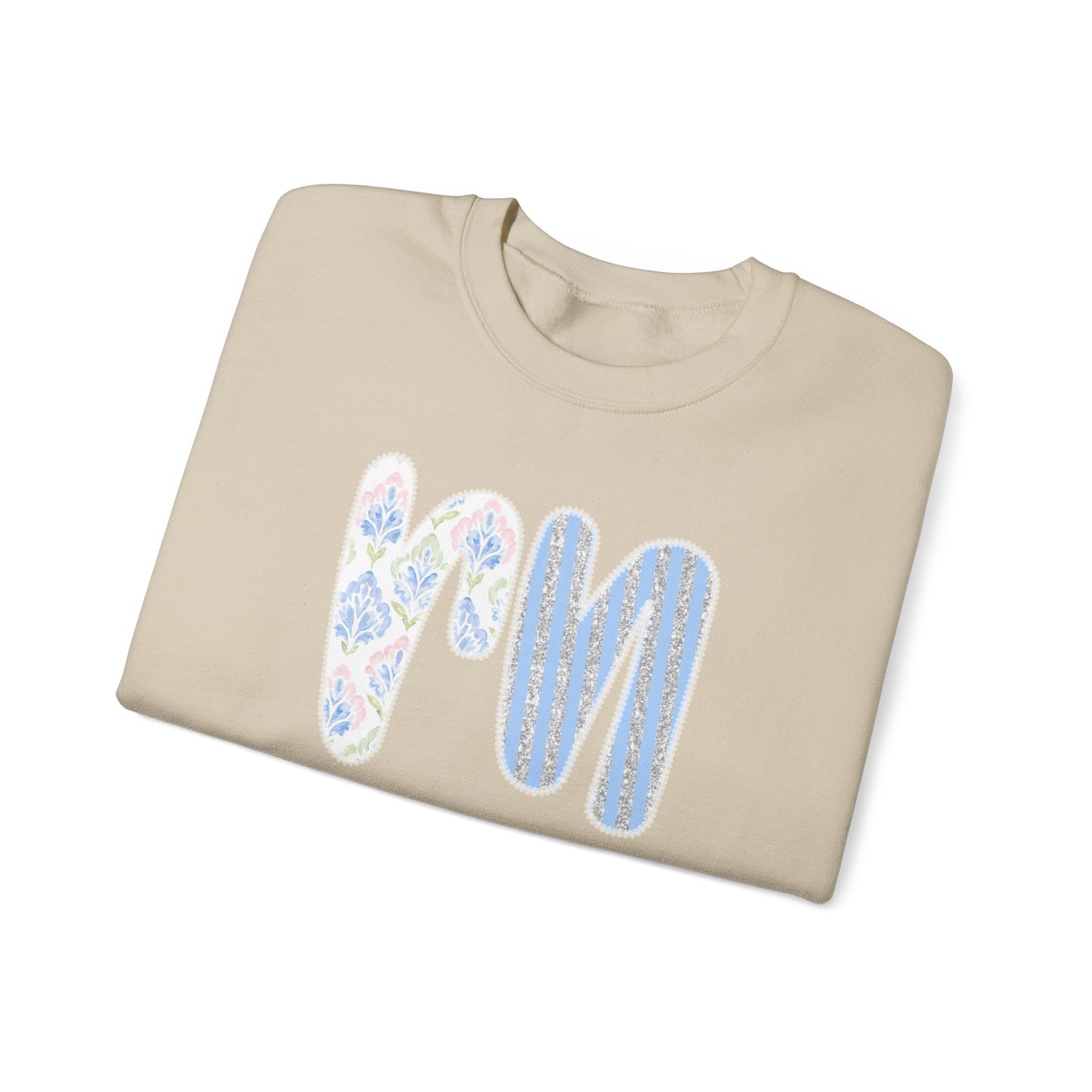 RN Floral Crewneck Sweatshirt – Blue Botanical Monogram