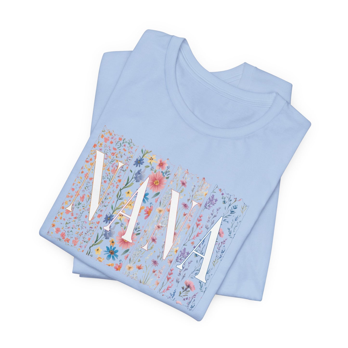 Floral Meadow "Nana" Graphic Tee — Colorful Wildflower Illustration T-Shirt