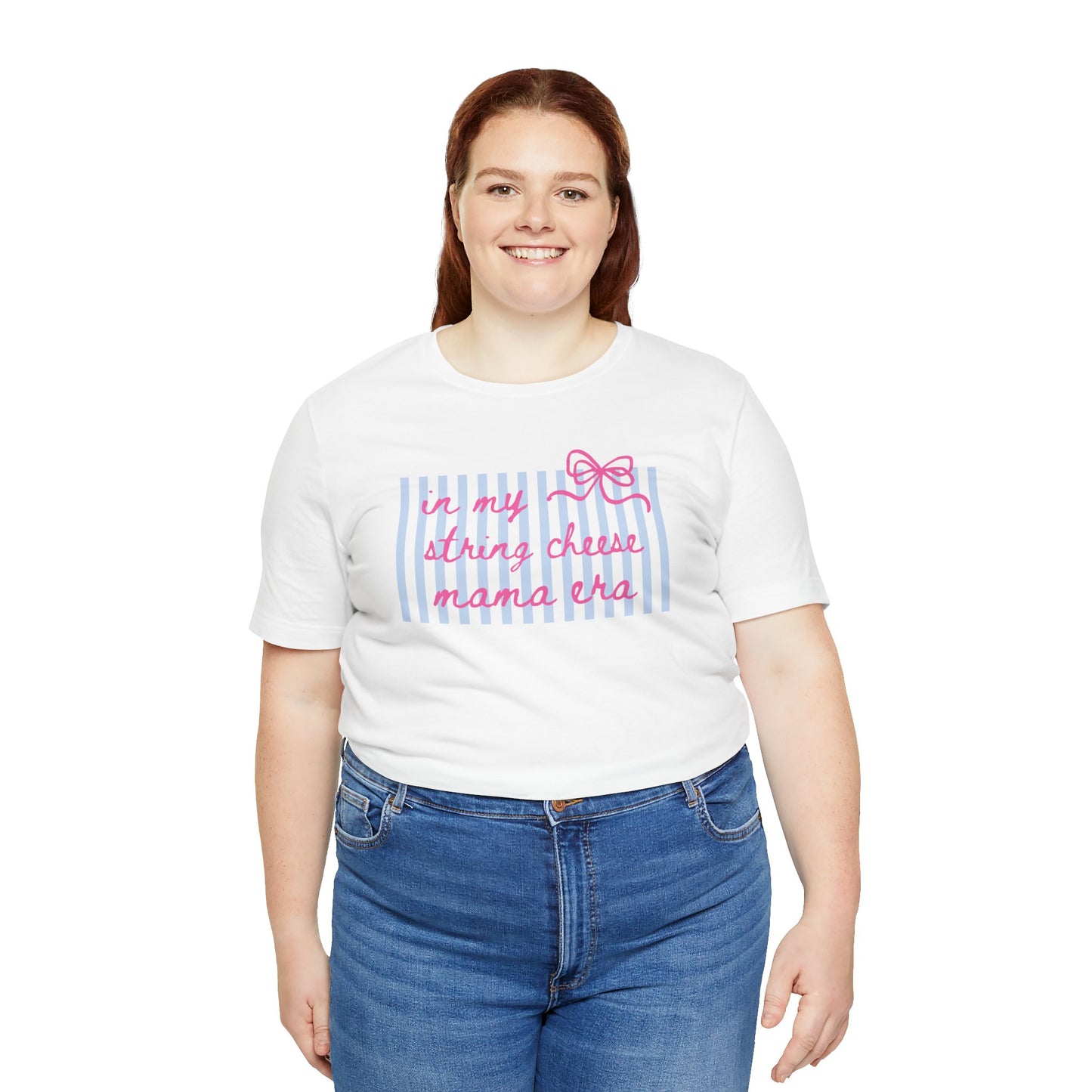 “In My String Cheese Mama Era” T-Shirt — Cute Pastel Retro Graphic Tee