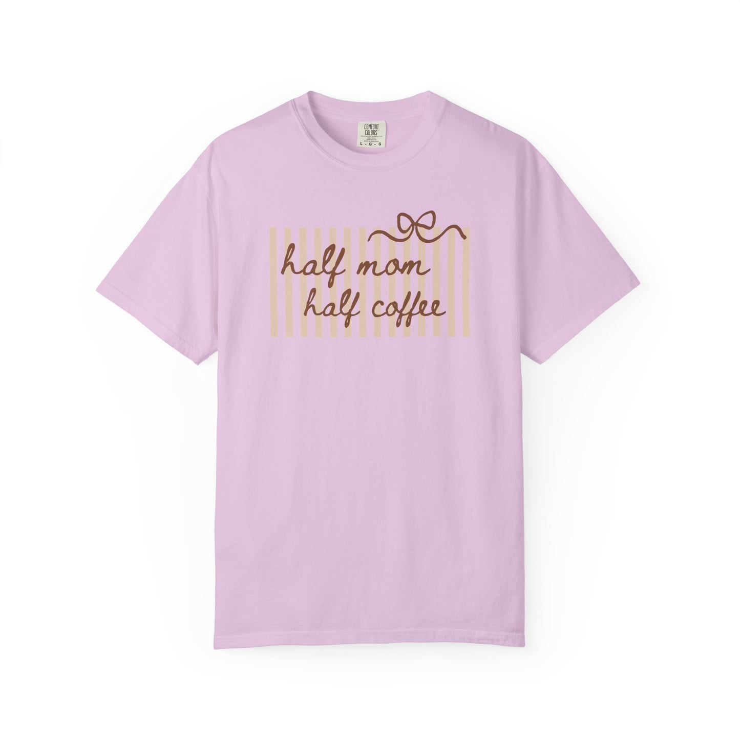 Half Mom Half Coffee T-Shirt — Cute Striped Coffee Mom Tee