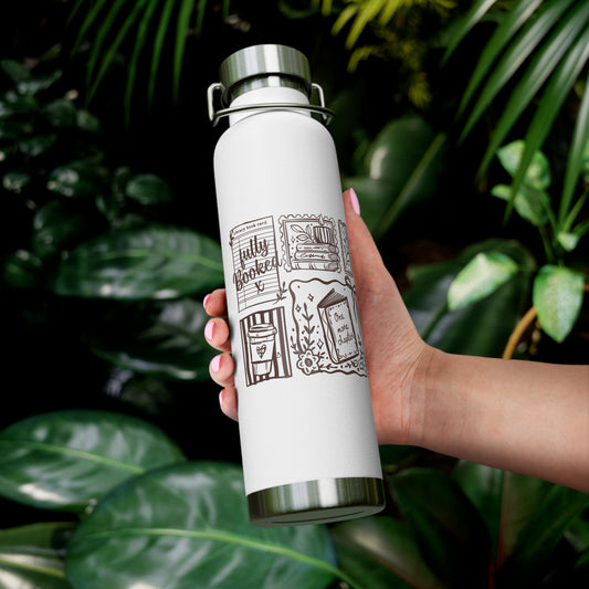 Insulated Water Bottle — 'Fully Booked' Illustrated 22oz Vacuum Flask