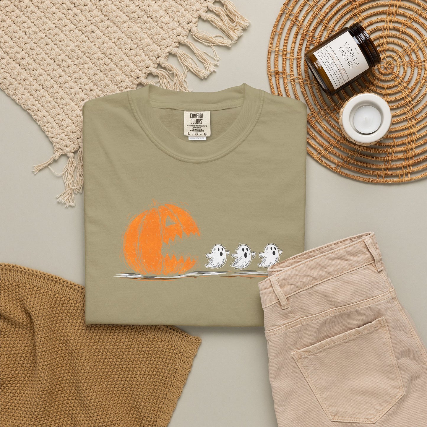Halloween "Pac Man: Pumpkin Ghosts T-Shirt — Cute Trio Spooky Tee