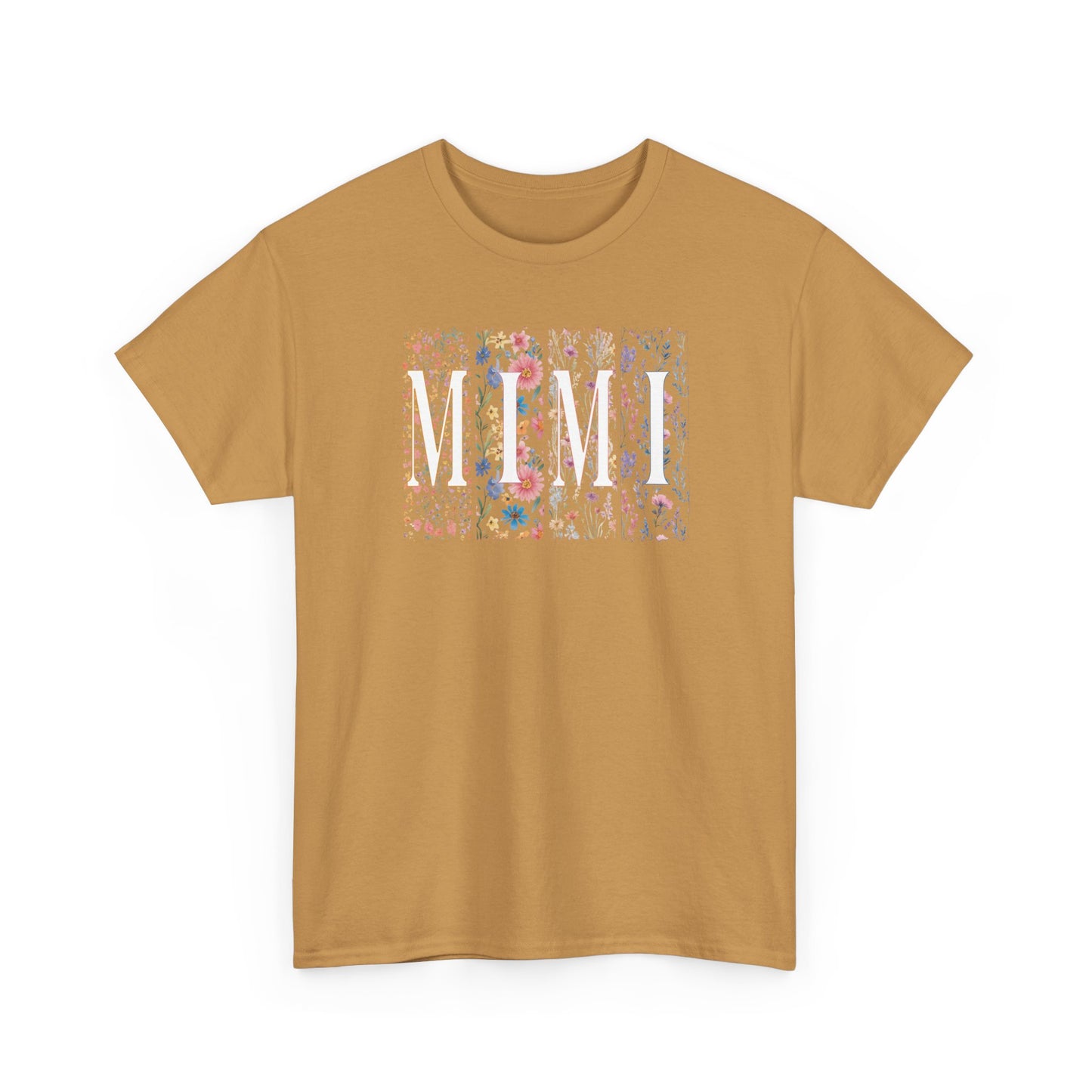 Floral Watercolor "Mimi" Striped Tee — Colorful Botanical Graphic T-Shirt