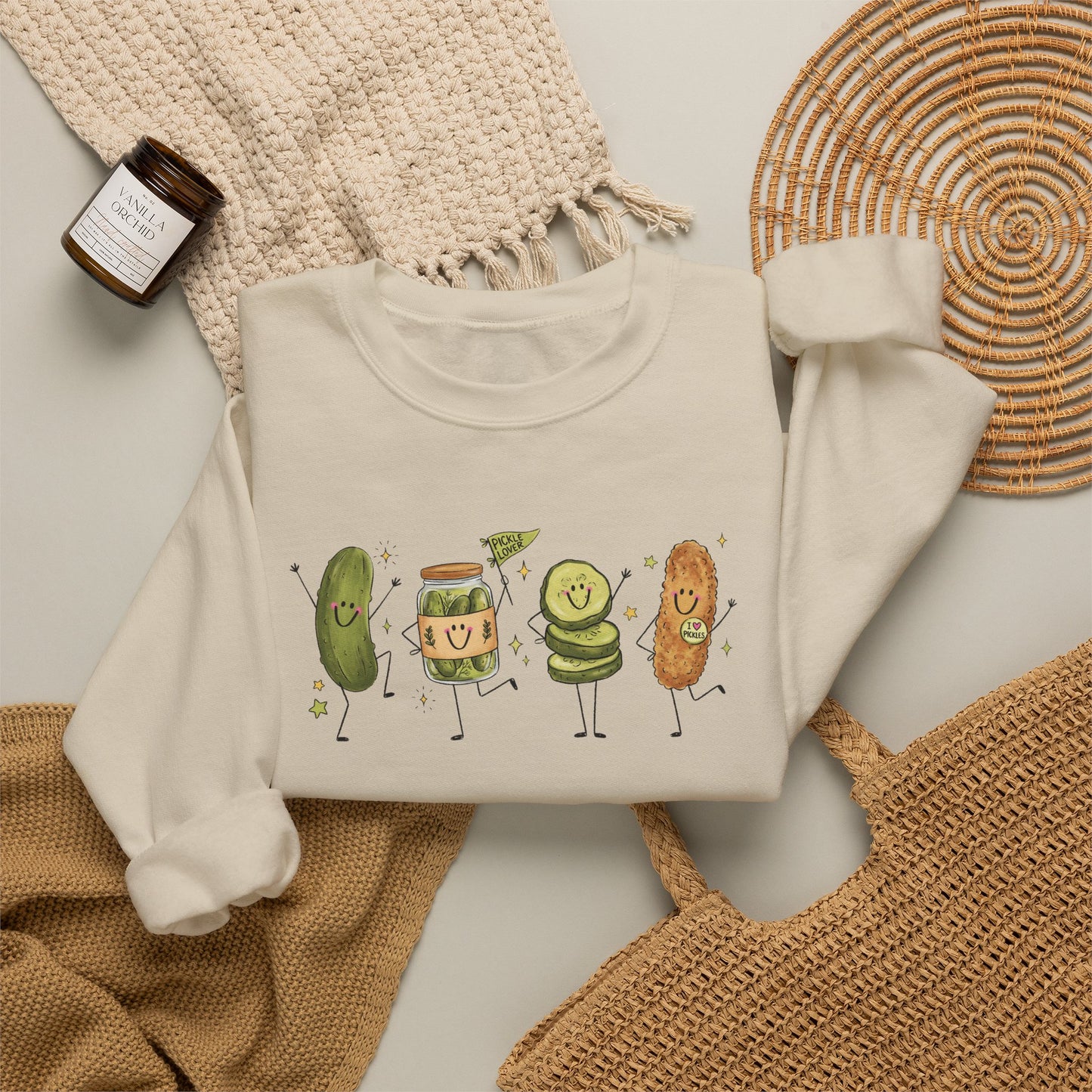 Pickle Friends Crewneck Sweatshirt — Pickle Lover Graphic