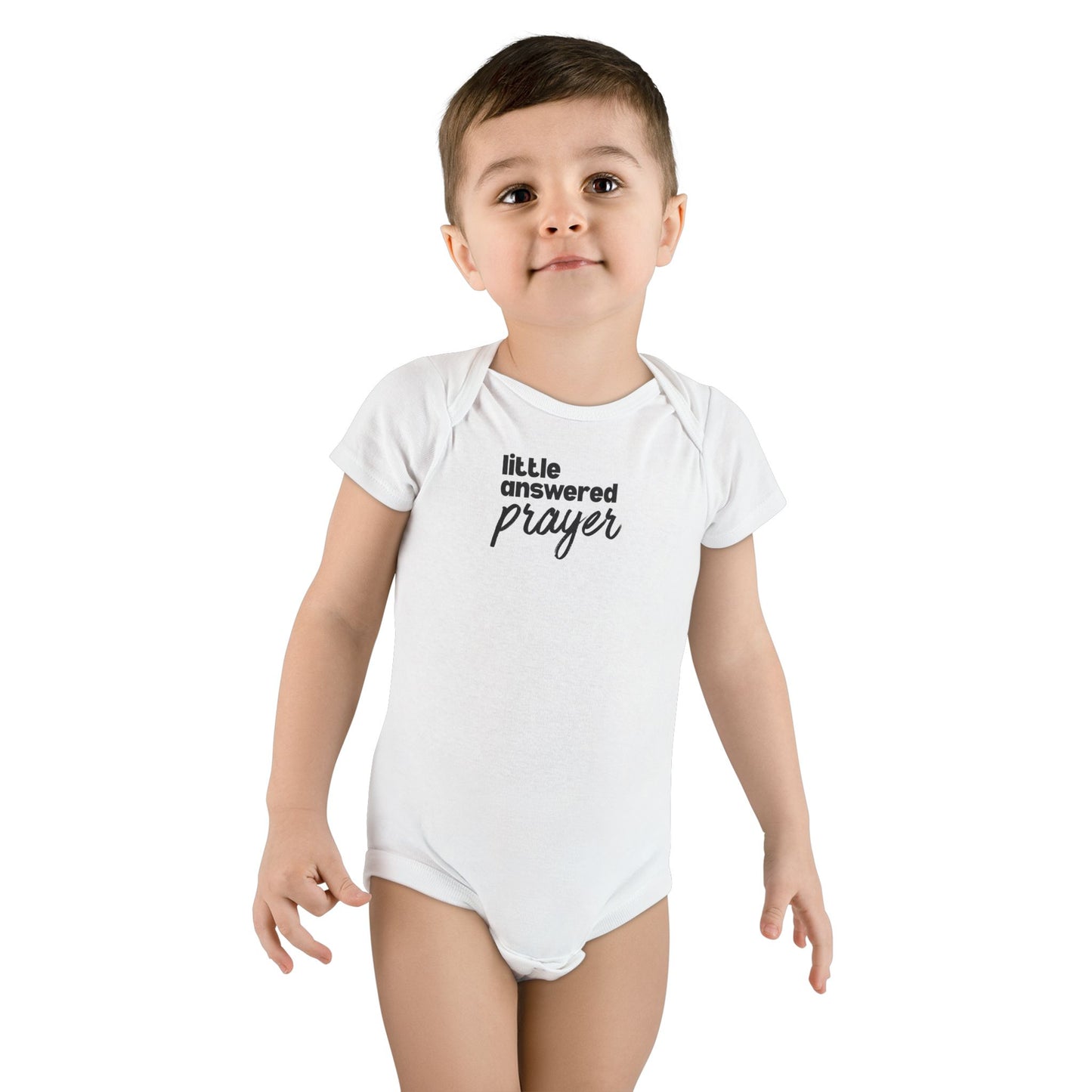 Baby Bodysuit - "Little Answered Prayer" Organic Cotton Infant Onesie