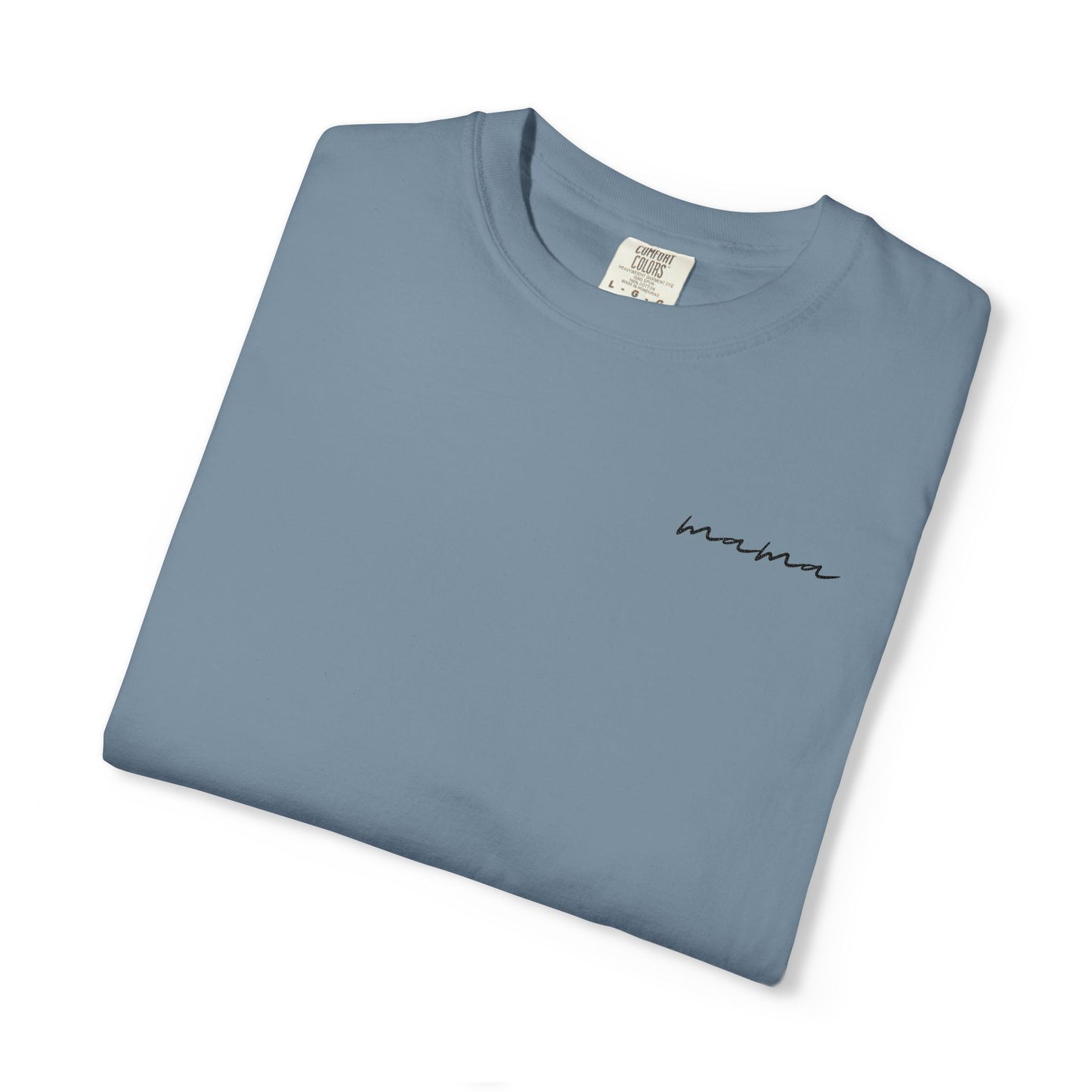 Mama Script Tee — Minimalist Embroidered "Mama" T-Shirt