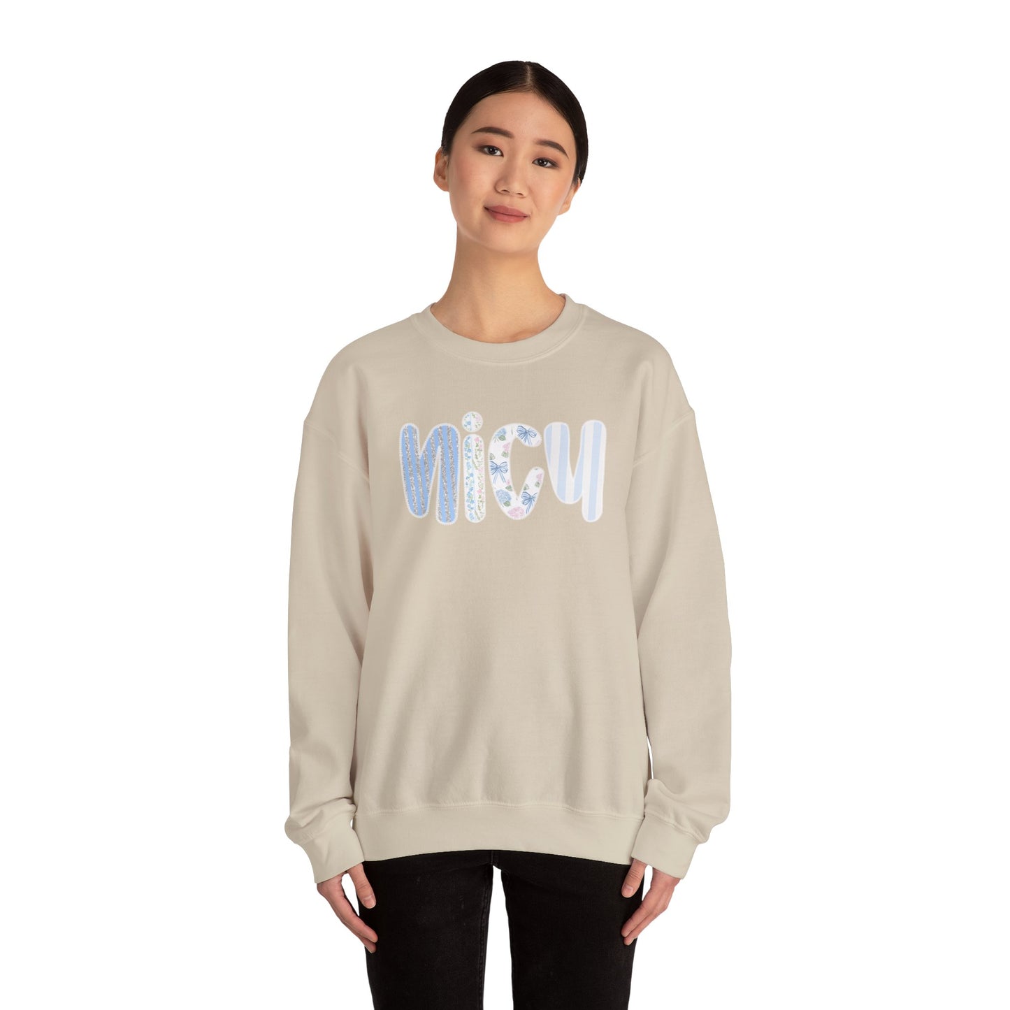 Cozy 'NICU' Pastel Pattern Crewneck Sweatshirt