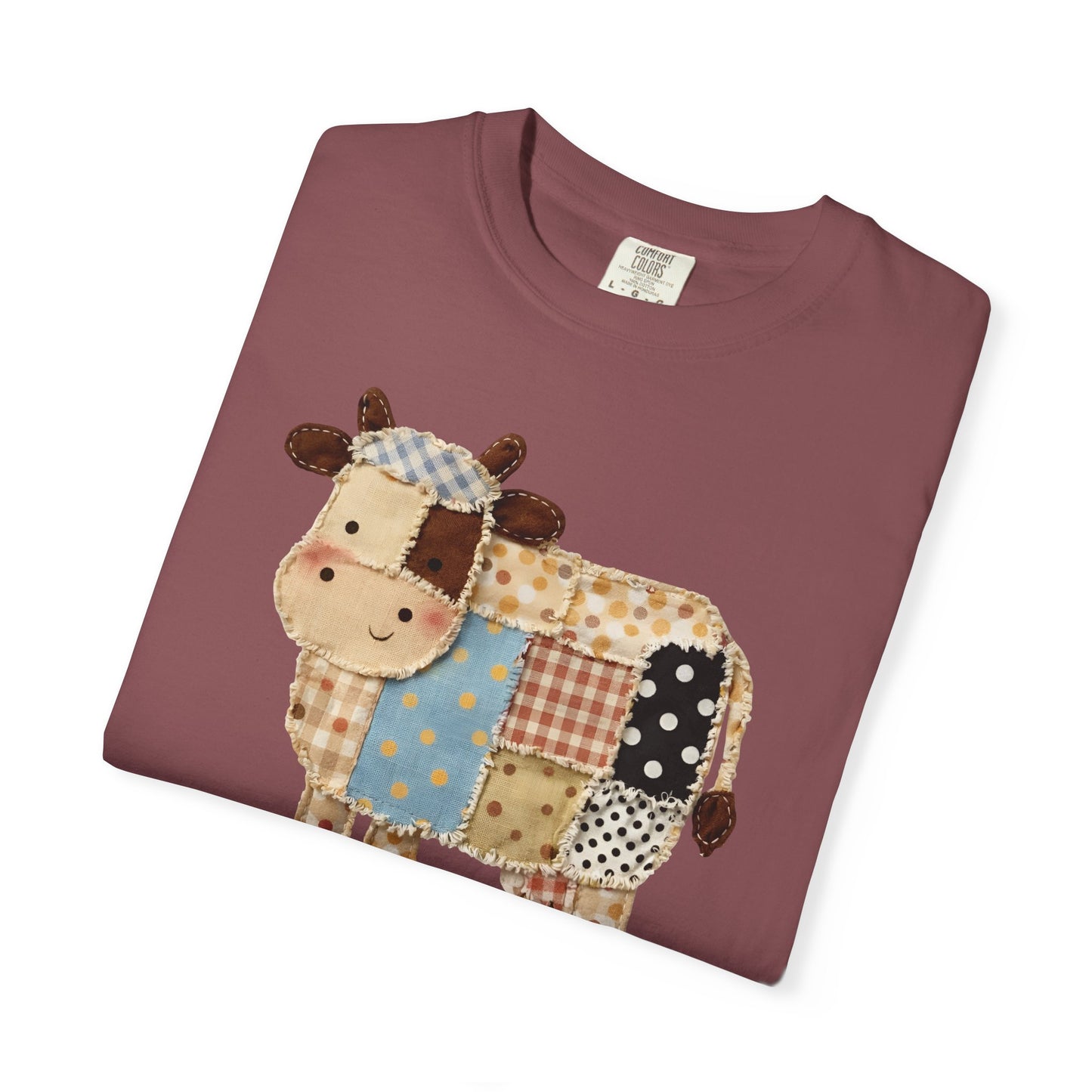 Patchwork Cow Print T-Shirt — Cute Farm Animal Graphic Tee